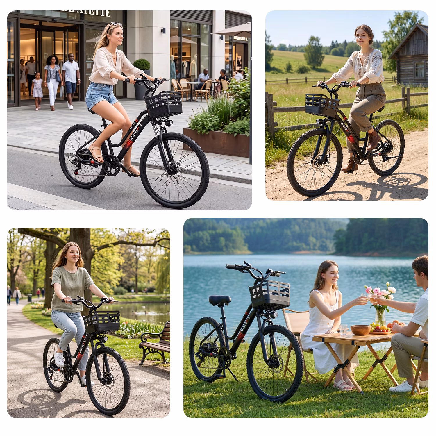 26" Electric Bike for Adults with Basket, 500W Motor, 20 MPH Speed, 35 Miles Range, 432Wh Removable Battery, UL2849 Certified, Dual Suspension Commuter Ebike - Image 4