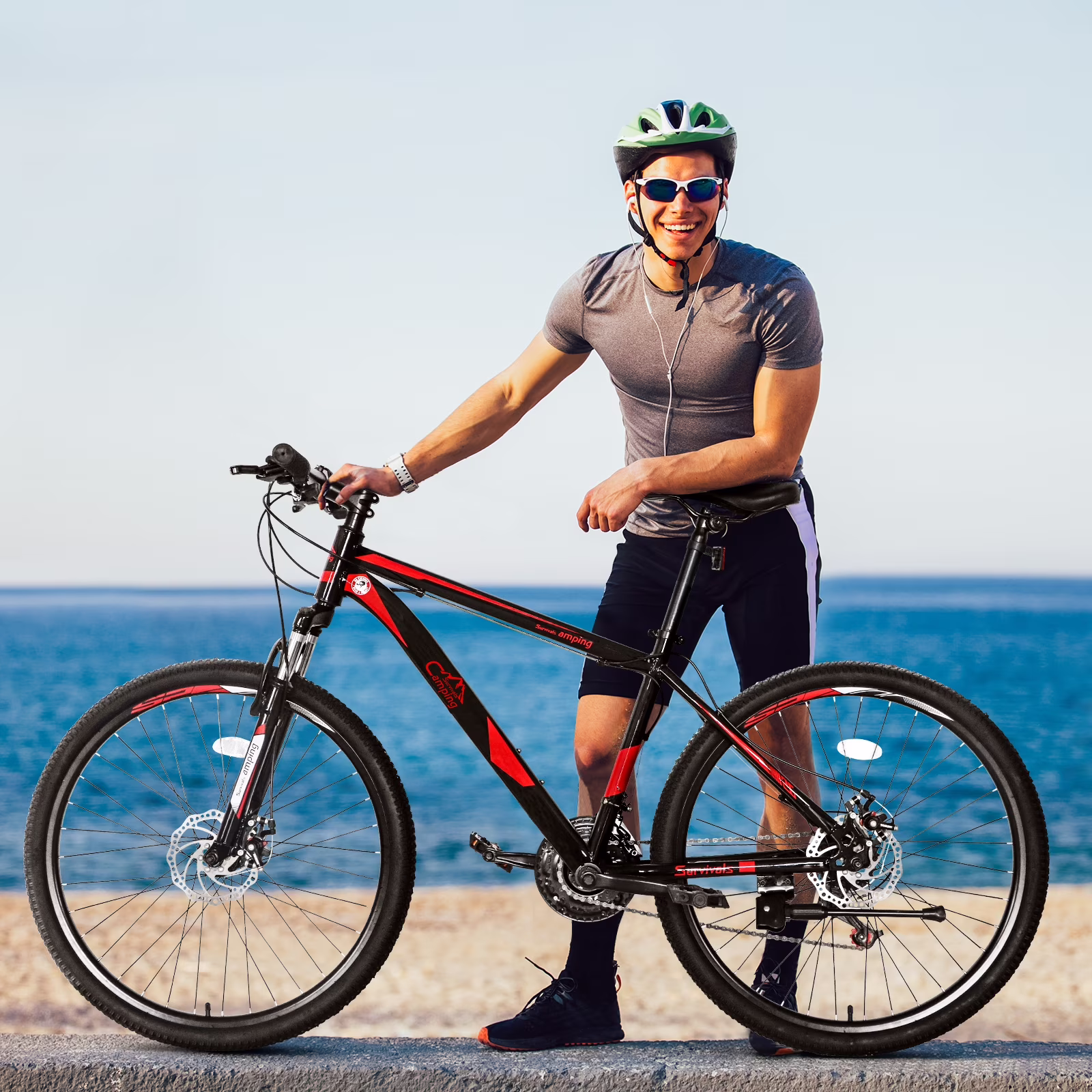26-Inch 21-Speed Mountain Bike (Red/Black) – Double Disc Brakes, Shock-Absorbing Front Fork, High Carbon Steel Frame, Explorer Series - Image 5