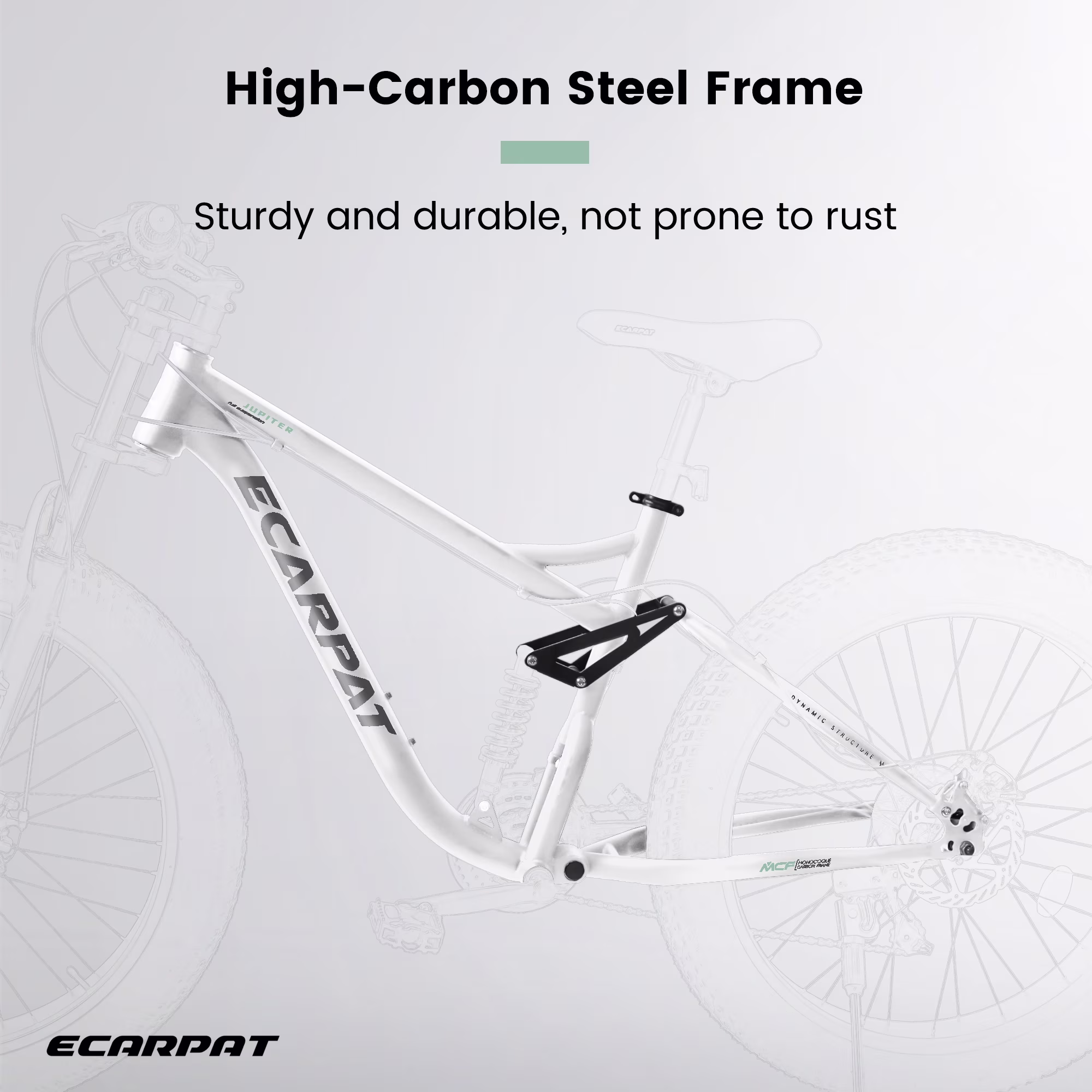 26 Inch Fat Tire Mountain Bikes, Full Suspension 21 Speed Mountain Bicycle with Dual Disc Brakes, 4-Inch Wide Fat Tire MTB for Mens Women Adults, White - Image 5