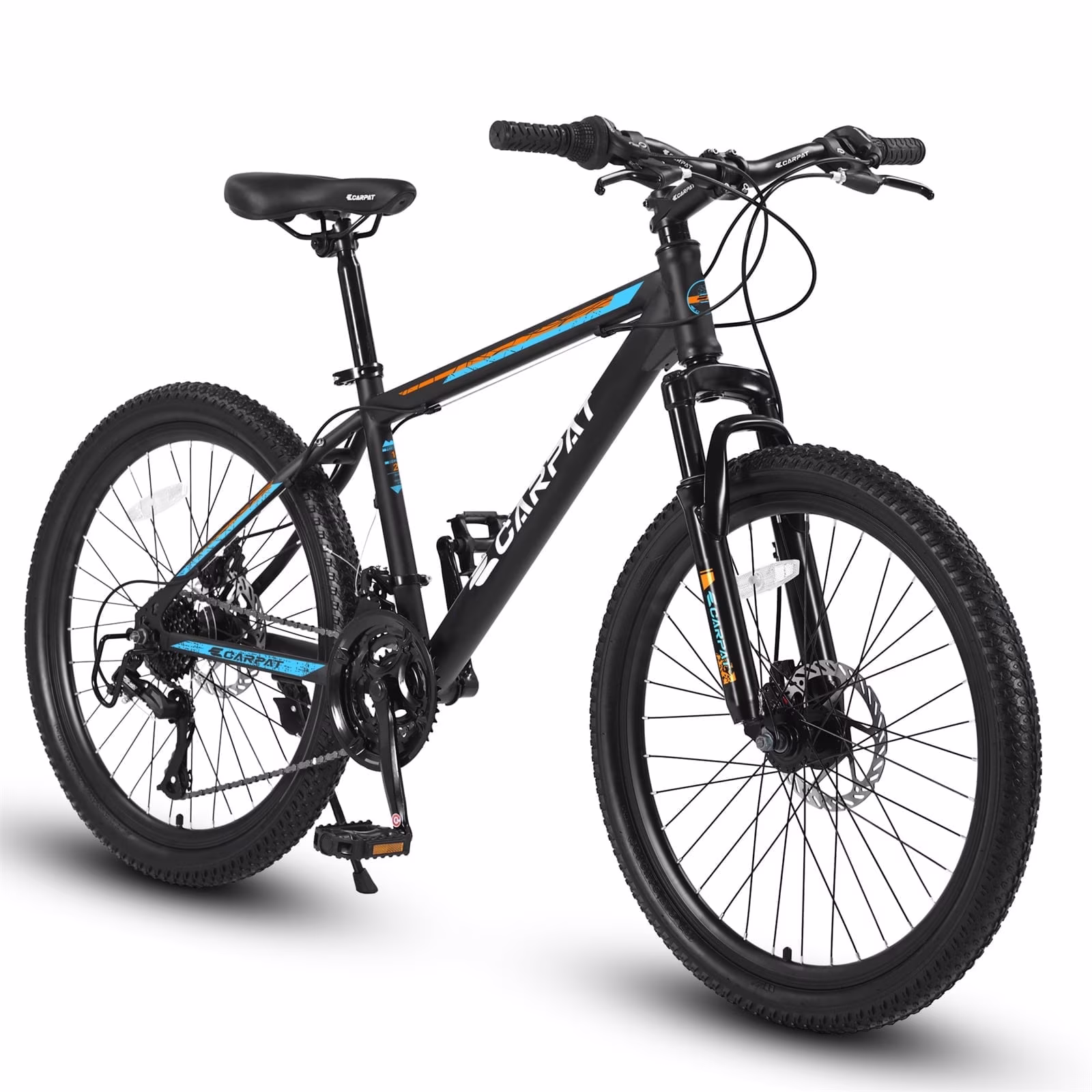 26-Inch Mountain Bicycle for Adults & Teens, Shimano 21-Speed with Disc Brakes, Blue
