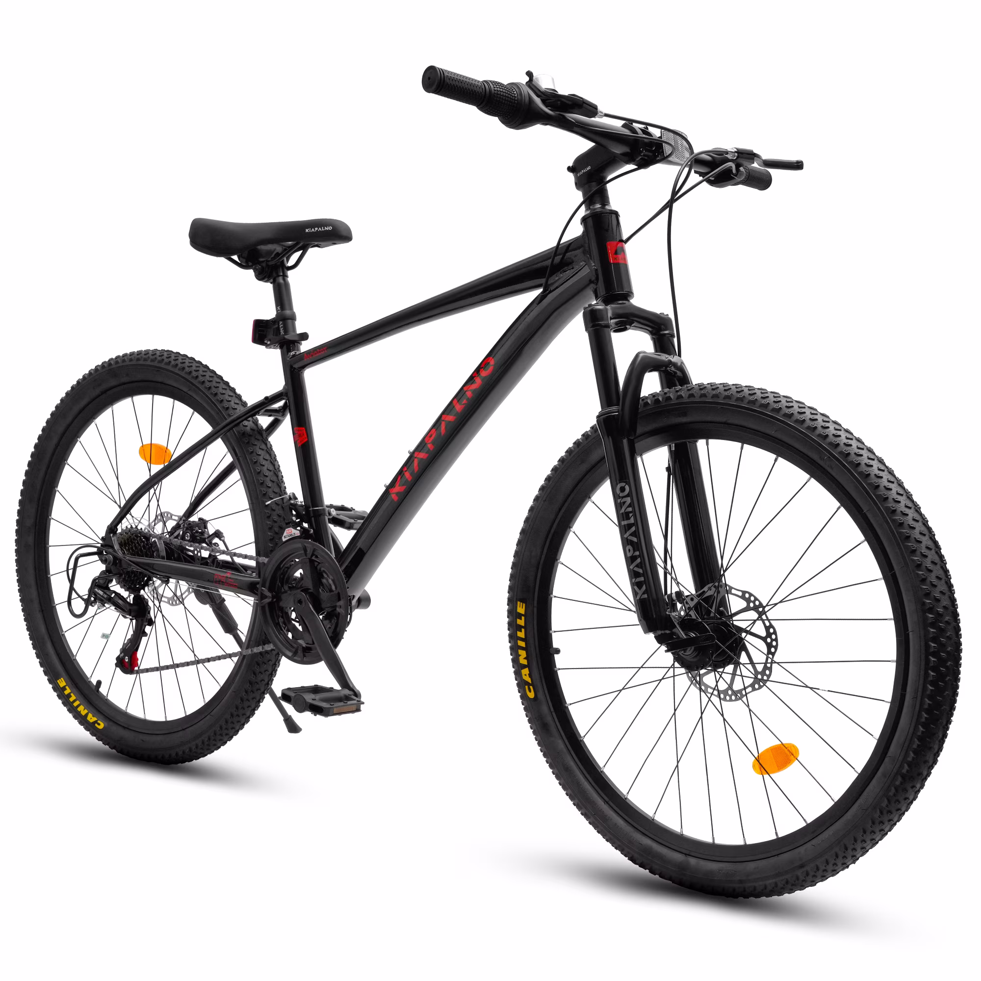 26 Inch Mountain Bike, 21 Speed Mountain Bicycle with Aluminium Alloy Frame, Dual Disc Brakes and Front Suspension, Men Commuting City Bike for Teenagers Adult, Quick Release Front Wheel, Black