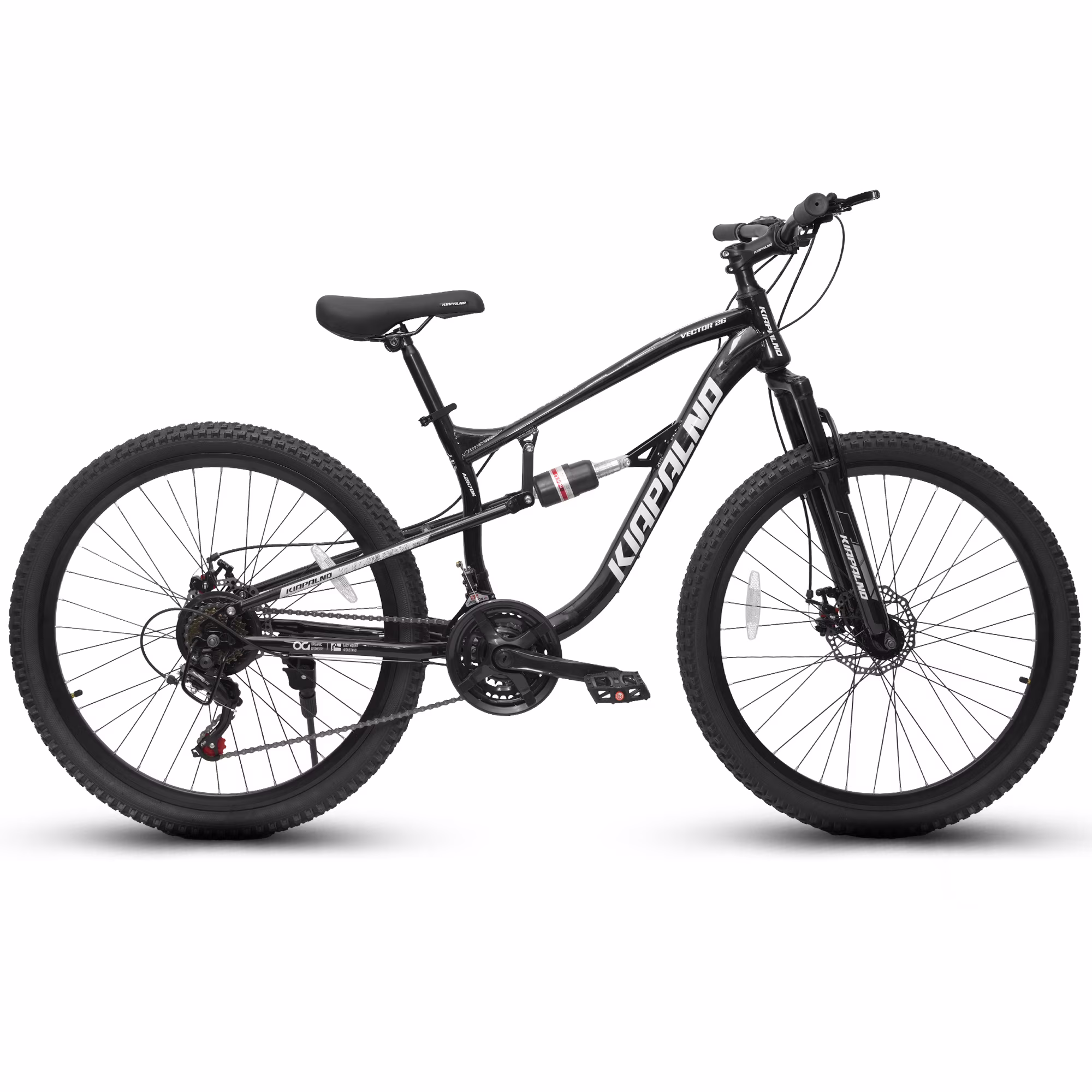 26 Inch Mountain Bike Dual Suspension, 21-Speed Mountain Bicycle with Dual Disc Brakes, Steel Frame MTB Bike for Outdoor Trail Commuter, Black - Image 4
