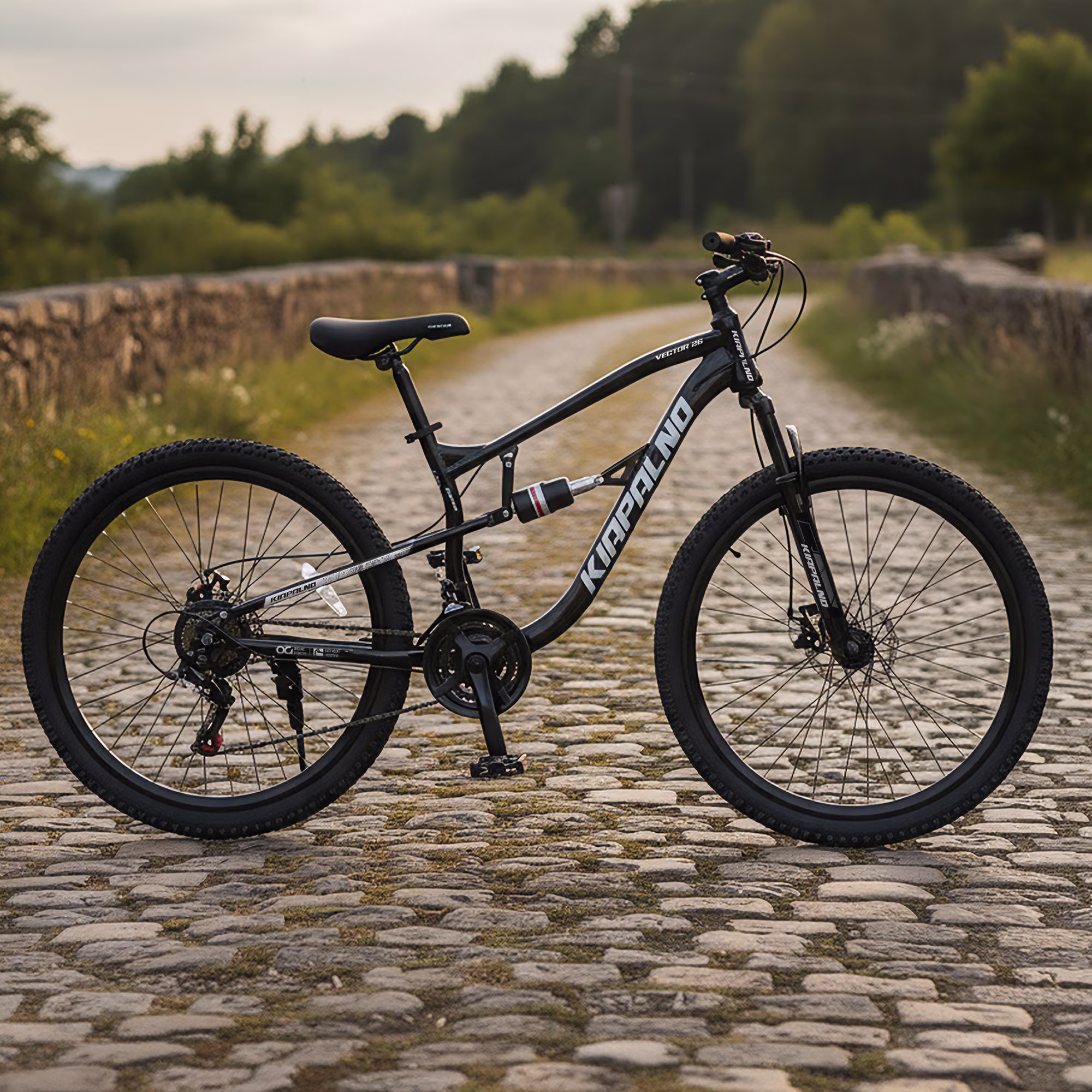 26 Inch Mountain Bike Dual Suspension, 21-Speed Mountain Bicycle with Dual Disc Brakes, Steel Frame MTB Bike for Outdoor Trail Commuter, Black - Image 3