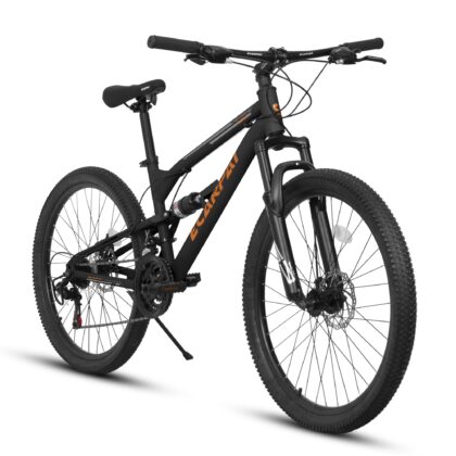 26 Inch Mountain Bike Dual Suspension MTB Bicycle for Teens and Adults, 21-Speed Model with Dual Disc Brakes and Comfortable Saddle, Lightweight Frame Commuter Bike