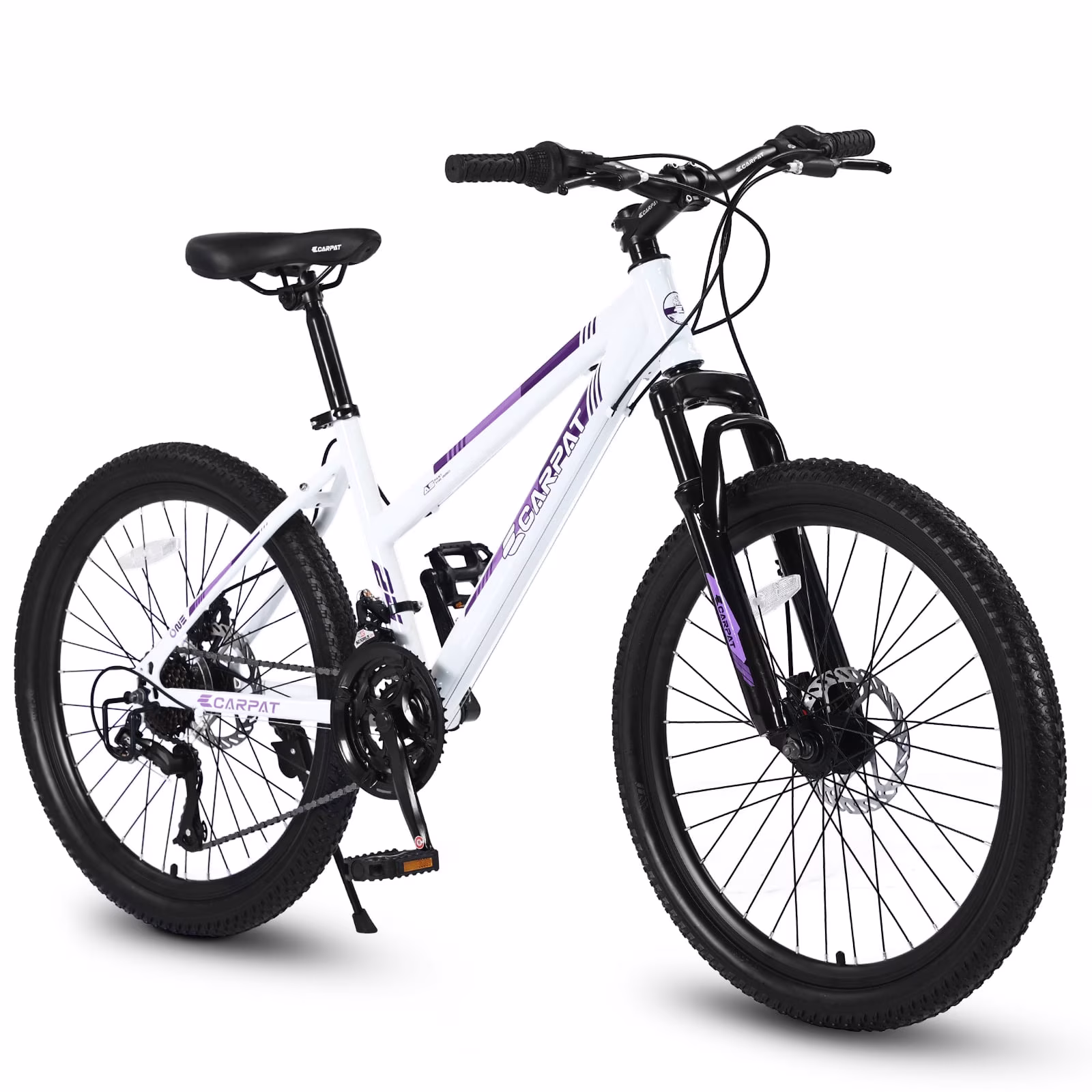 26 inch Mountain Bike for Teenagers Girls Women, with 21 Speeds & Dual Disc Brakes, 100mm Front Suspension High Steel Frame Outdoor Cycling School Work