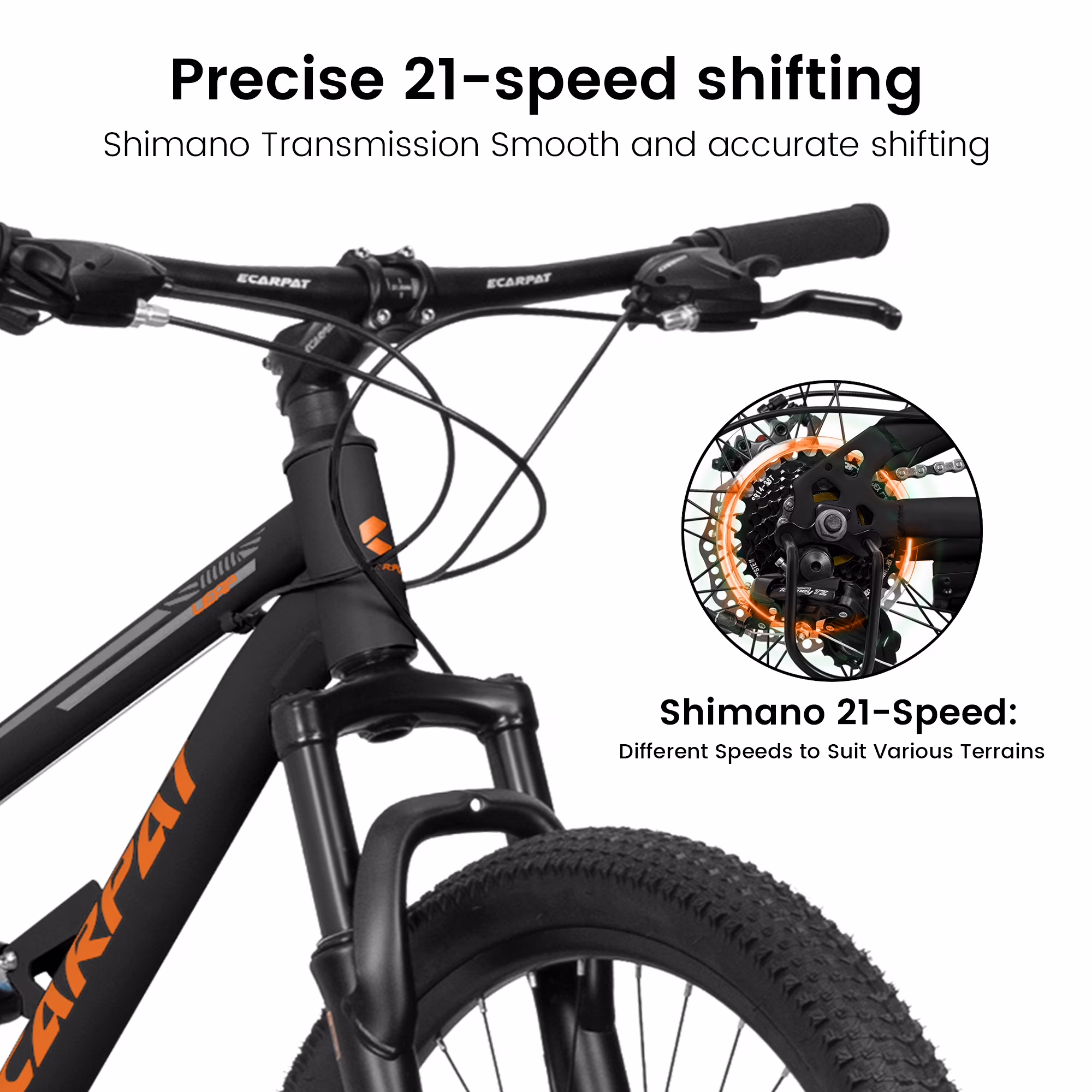 26" Mountain Bike, 21 Speed Full Suspension MTB, Dual Disc Brakes, High Carbon Steel Frame, 85% Pre-Assembled, for Men & Women Adult - Image 5