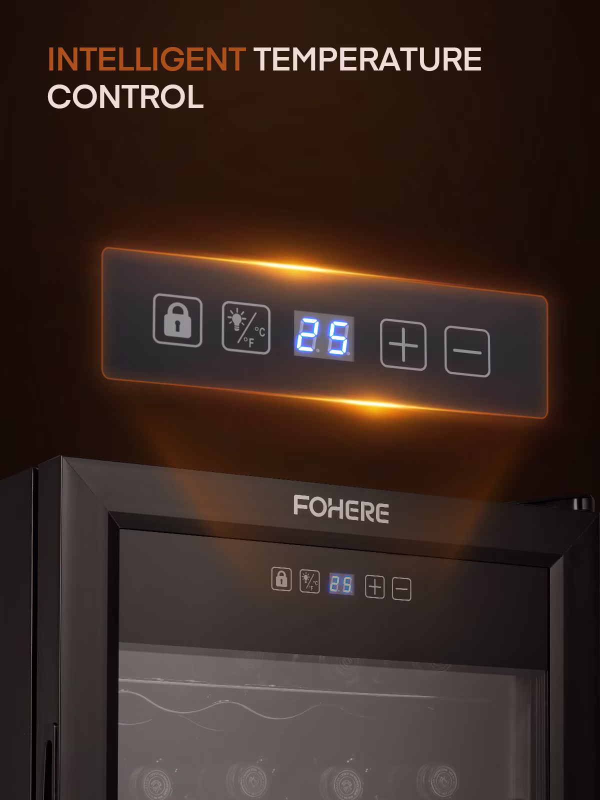 28 Bottles Wine Refrigerator, Freestanding Wine Cellar with LED Light, Digital Temper Control - Image 4