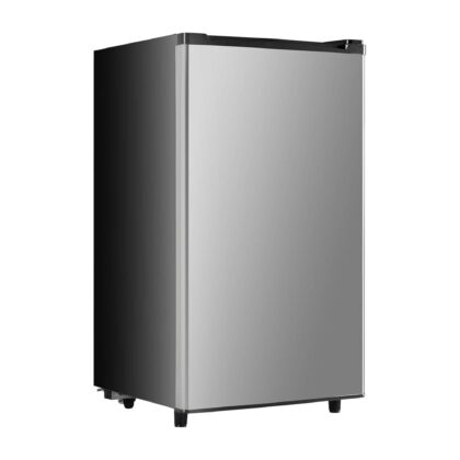 3.2 Cu.Ft Mini Fridge with Freezer Single Door Small Refrigerator with Adjustable Thermostat for Apartment,Dorm, Office, Silvery