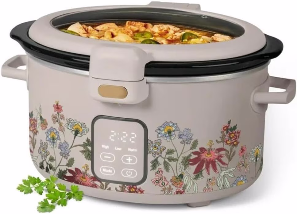 4 Qt Digital Slow Cooker Electric Pot w/ Auto Warm & Hinged Locking Lid, Non-Skid Feet, Cook & Carry Kitchen Appliance - Image 5
