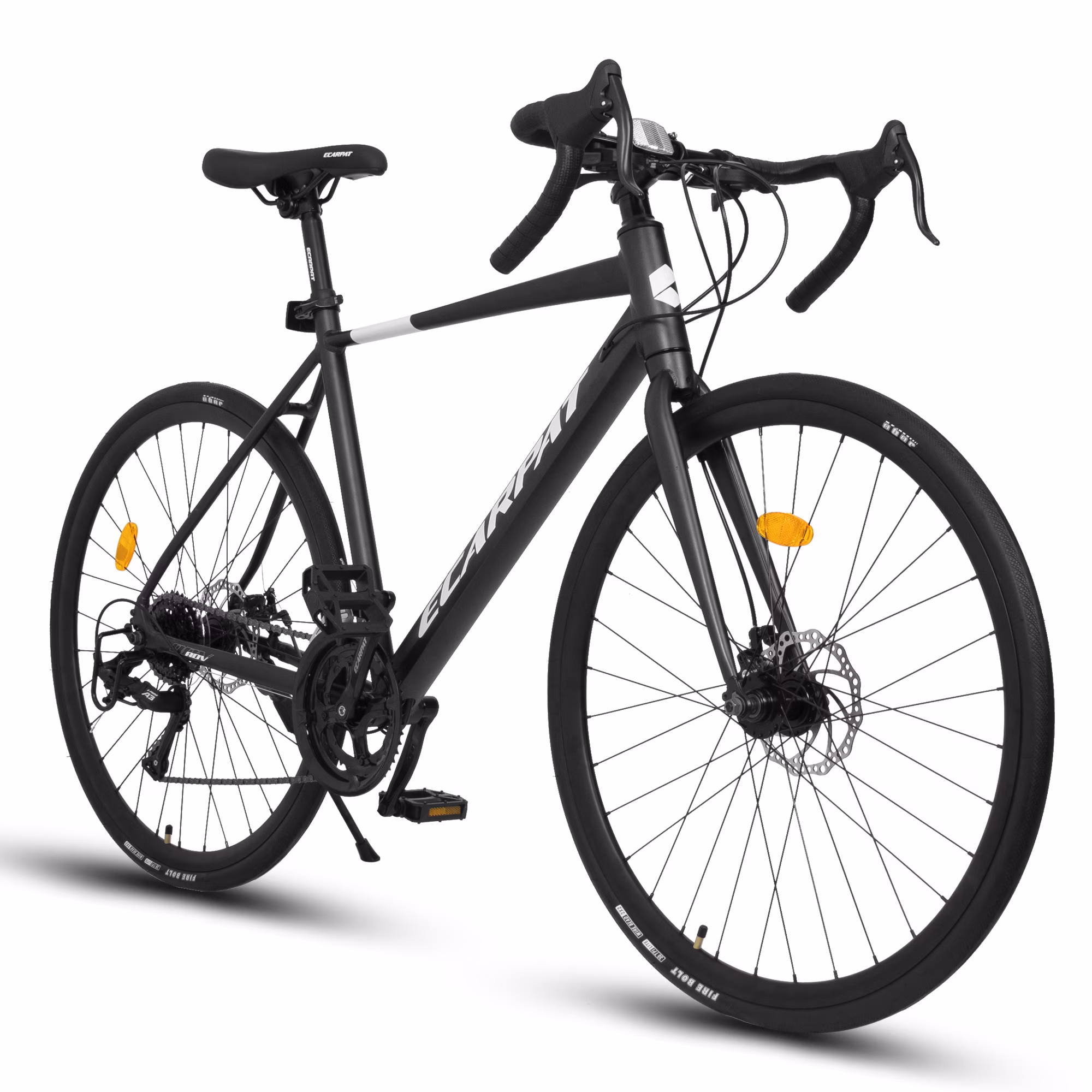 700C Road Bike for Adult Men and Women, 16 Speed Road Bicycle, Lightweight Aluminum Frame, Dual Disc Brake, Racing Bike, Adult City Commuter Bicycle, Black