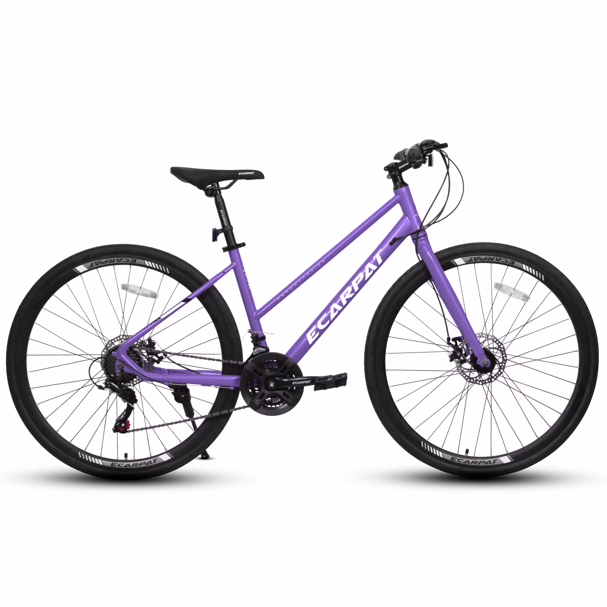 700C Road Bike for Men and Women, 21 Speed Road Bicycle, Lightweight Aluminum Frame, Dual Disc Brake, Racing Bike, Adult City Commuter Bicycle, Purple - Image 2