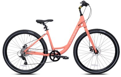 700C Univega Montega Sport Step over Comfort Hybrid Adult Bicycle, Small Frame, Fits Rider 5'2" - 5'6", Unisex, Peach