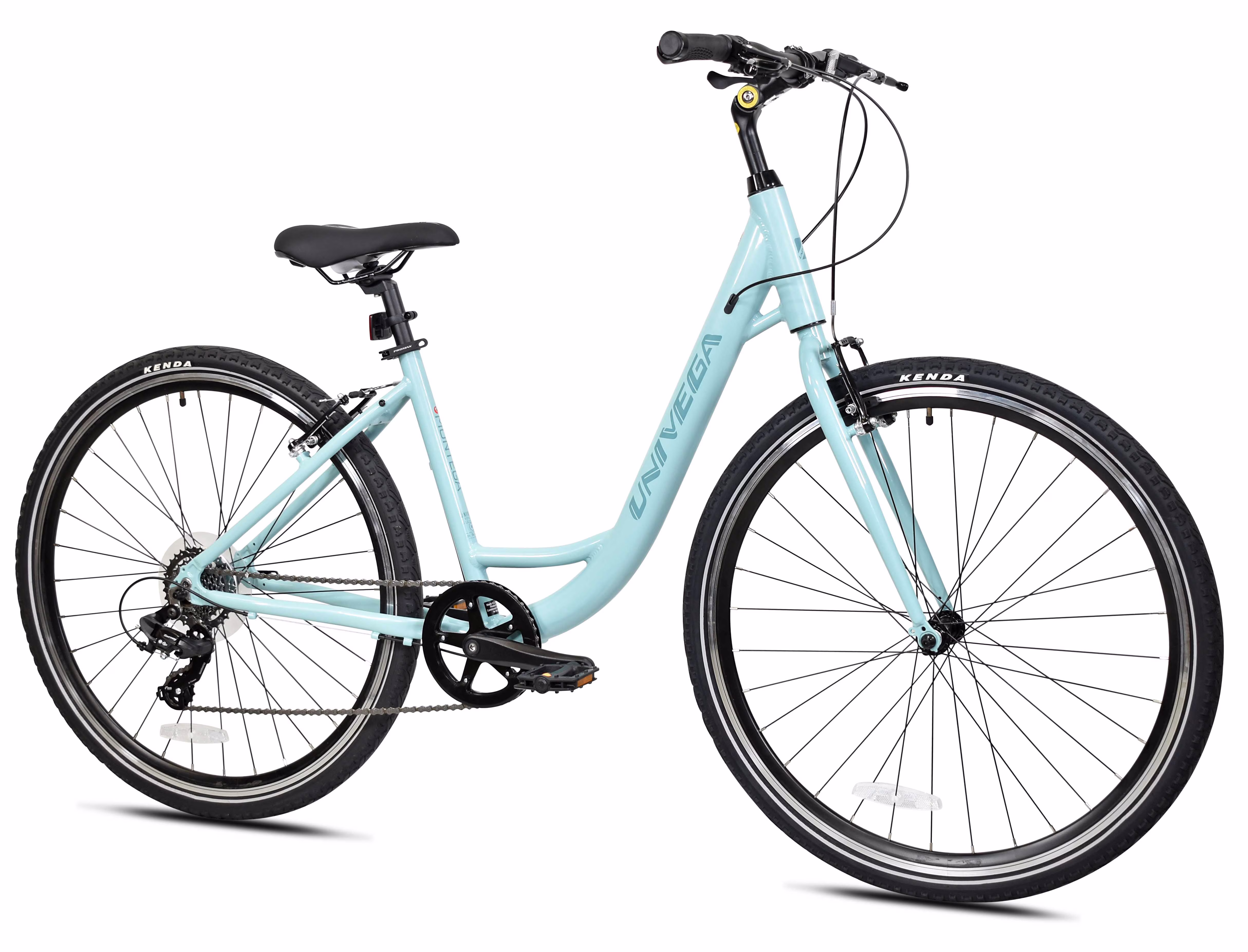 700C Univega Montega Step Thru Comfort Hybrid Adult Bicycle, Small Frame, Fits Rider 5'2" - 5'6", Unisex, Light Teal - Image 3