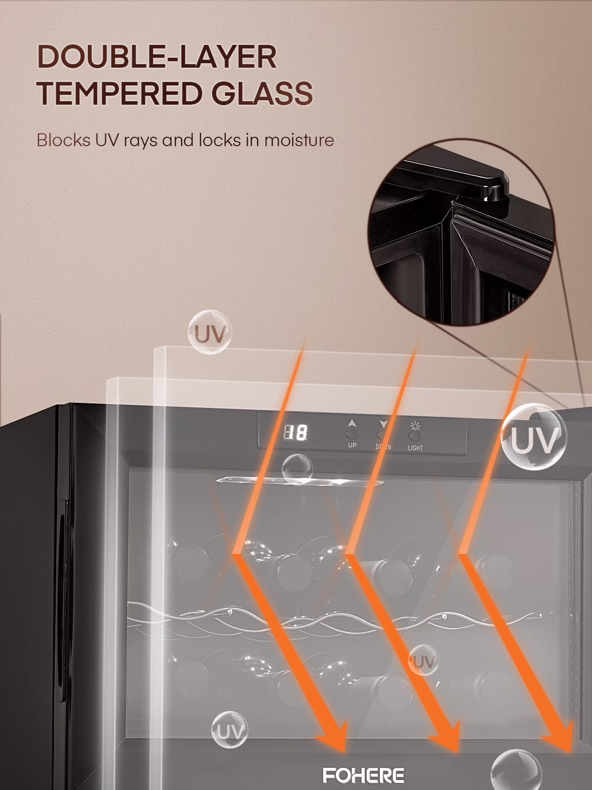 8 Bottles Freestanding Wine Cellar, Wine Fridge with Digital Temperature Control - Image 4