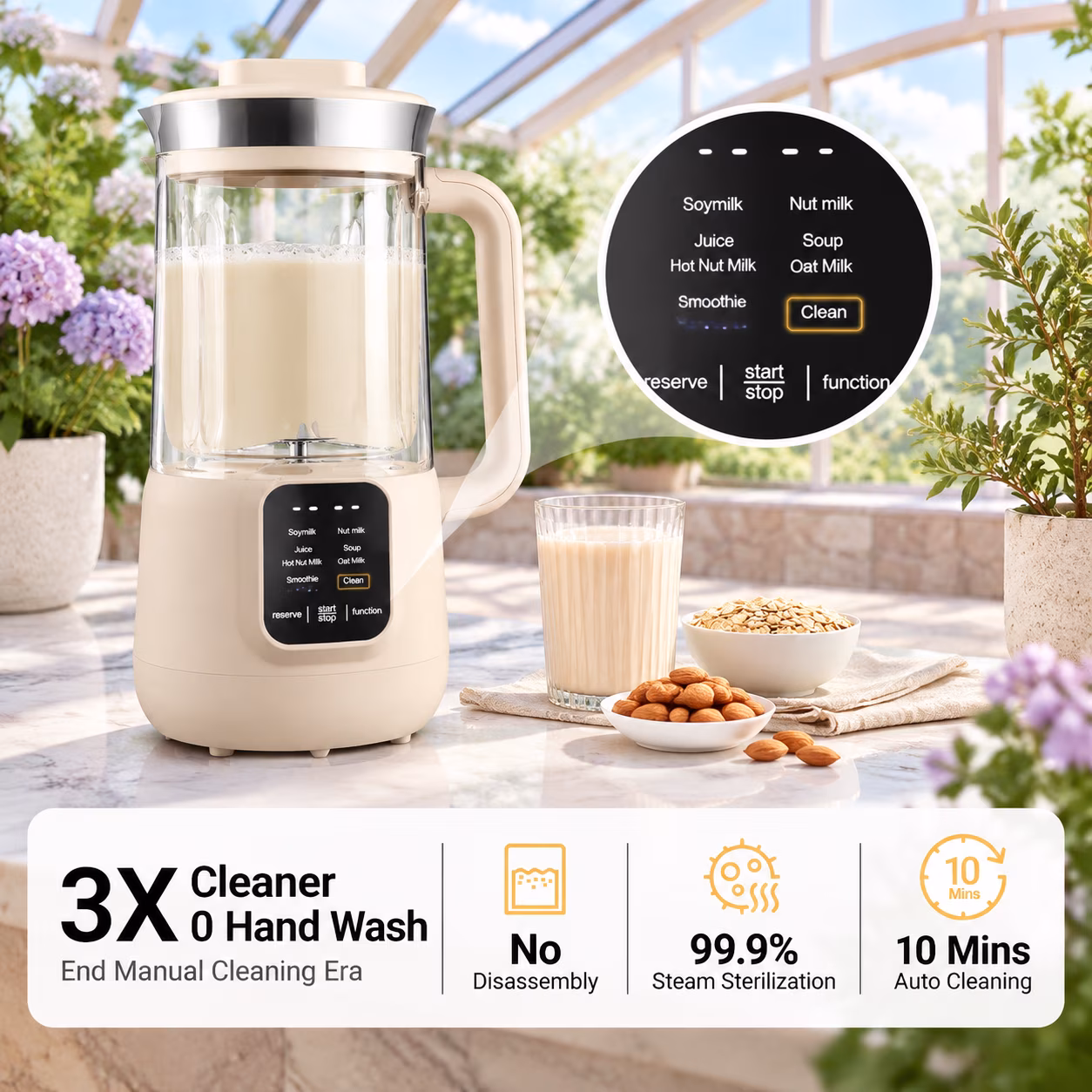 8-in-1 Nut Milk Maker, 40oz Compact Kitchen Appliance for Homemade Plant-Based Drinks - Image 5
