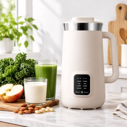 8-in-1 Nut Milk Maker, 40oz Compact Kitchen Appliance for Homemade Plant-Based Drinks