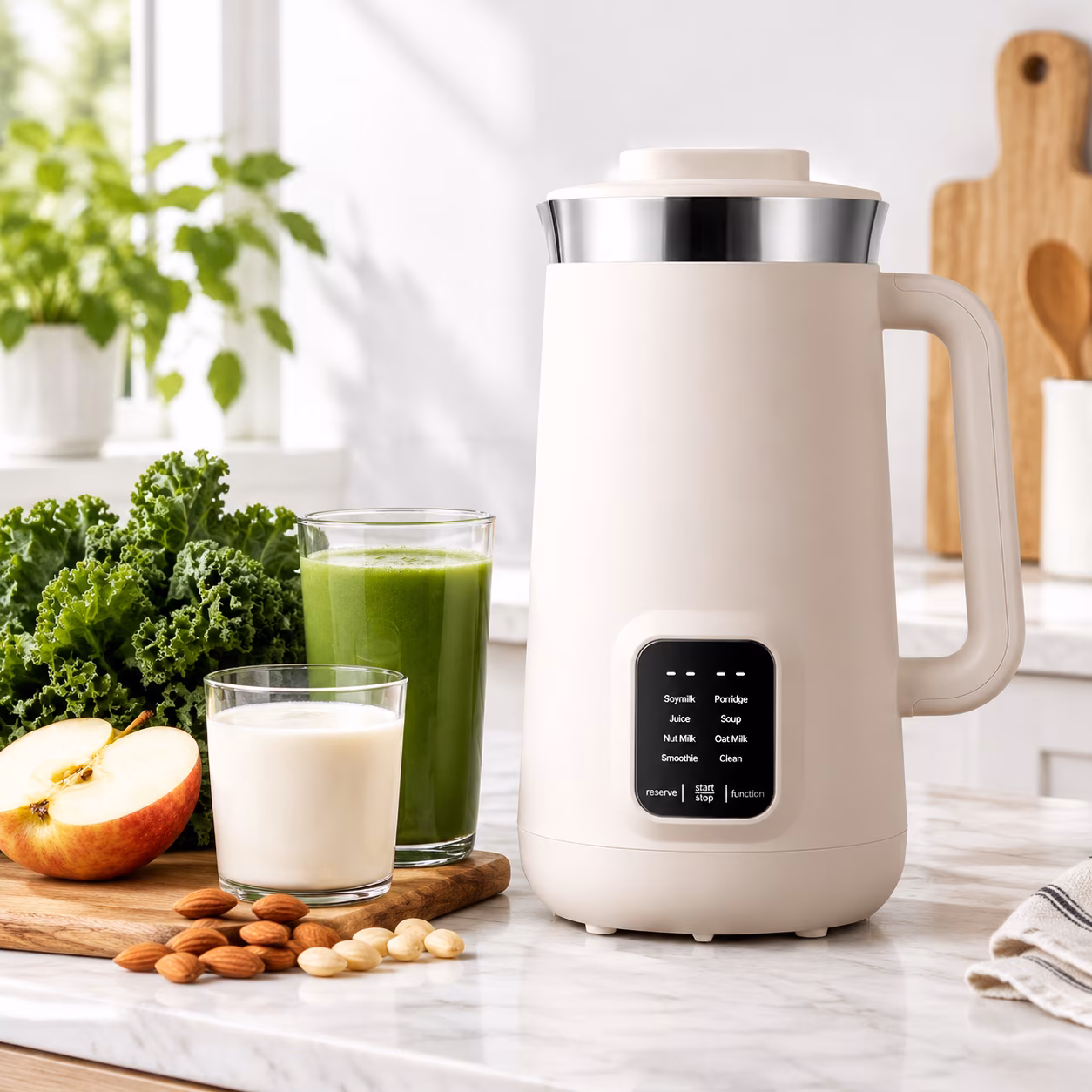 8-in-1 Nut Milk Maker, 40oz Compact Kitchen Appliance for Homemade Plant-Based Drinks