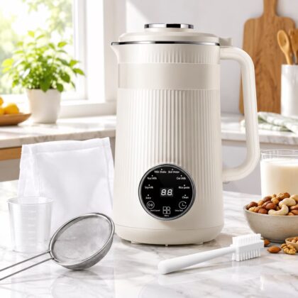 8-in-1 Nut Milk Maker Blender, 32oz, Cream, Compact Kitchen Appliance