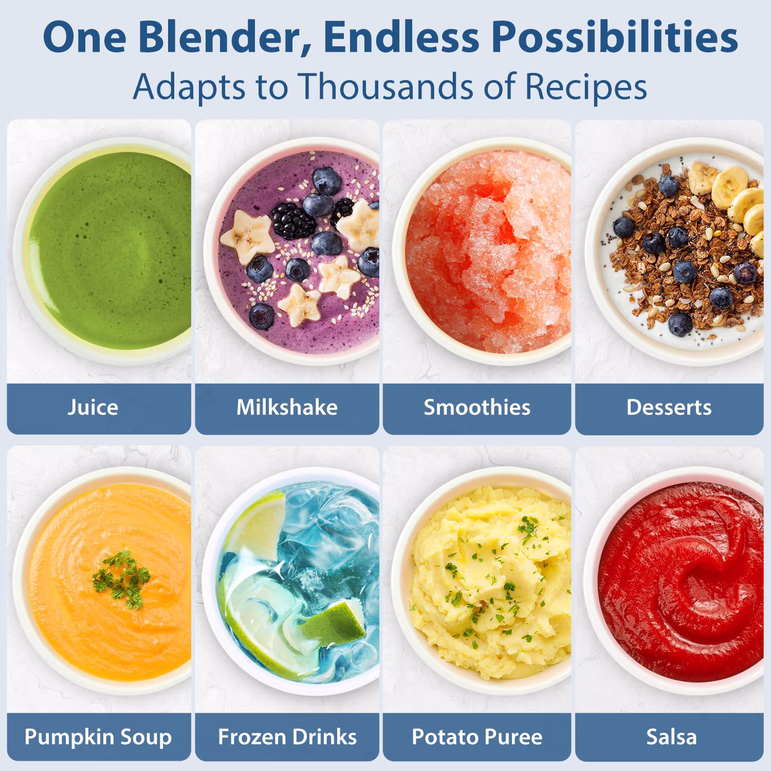 Aeitto Blender for Kitchen,68oz 1800W Smart Blender for Smoothies withStainless Steel 6-Blade,7 Preset Programs,Digital Timer & Custom Speed Control - Image 4
