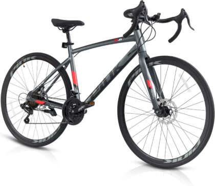 Akaber Road Bike, 700C Hybrid Bike for Men & Women, Adult Bike with 21-Speed Shimano Drivetrain, Lightweight Aluminum Frame, Commuter Bicycle