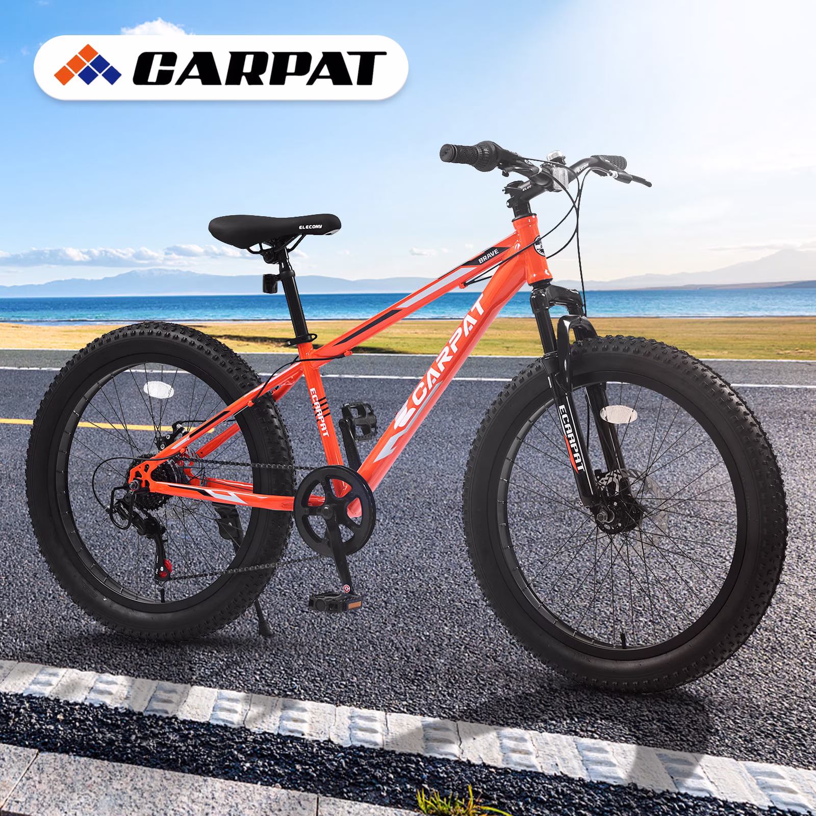Ambifirner Fat Tire Bikes: Adult's 24" Mountain Bikes Full Suspension Mountain Trail Bike 7 Speeds Drivetrain for Beach and Snow Bicycle - Image 4