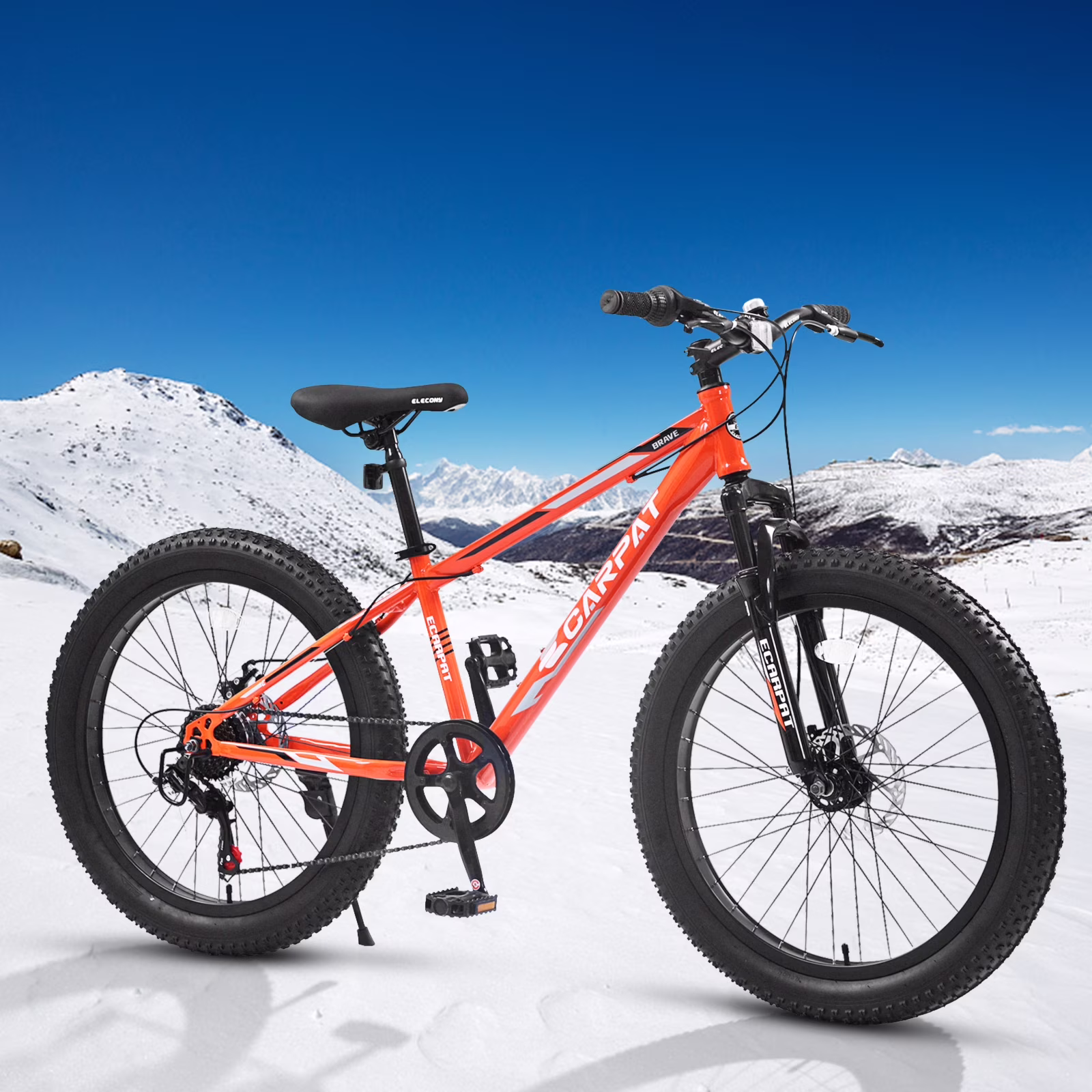 Ambifirner Fat Tire Bikes: Adult's 24" Mountain Bikes Full Suspension Mountain Trail Bike 7 Speeds Drivetrain for Beach and Snow Bicycle - Image 5
