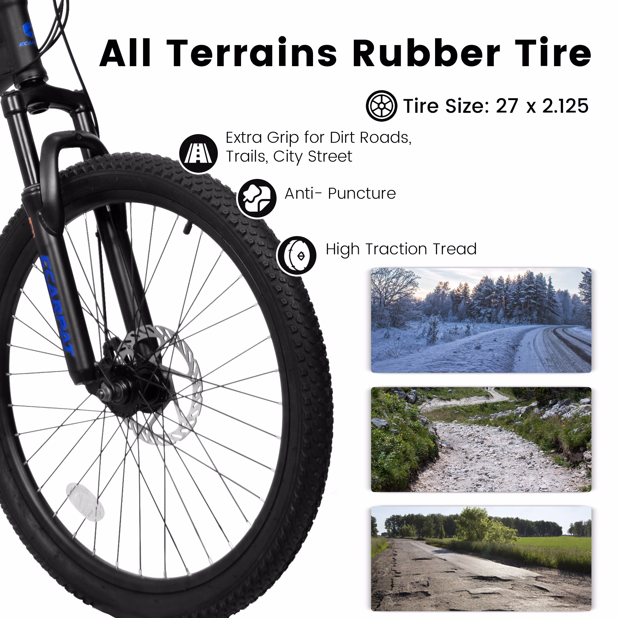 Ambifirner Mountain Bikes for Men-27.5 Inch Full Suspension Mountain Bike, Front and Rear Dual Shock, Disc Brakes, 21-Speed, Bicycles MTB for Men and Women - Image 3