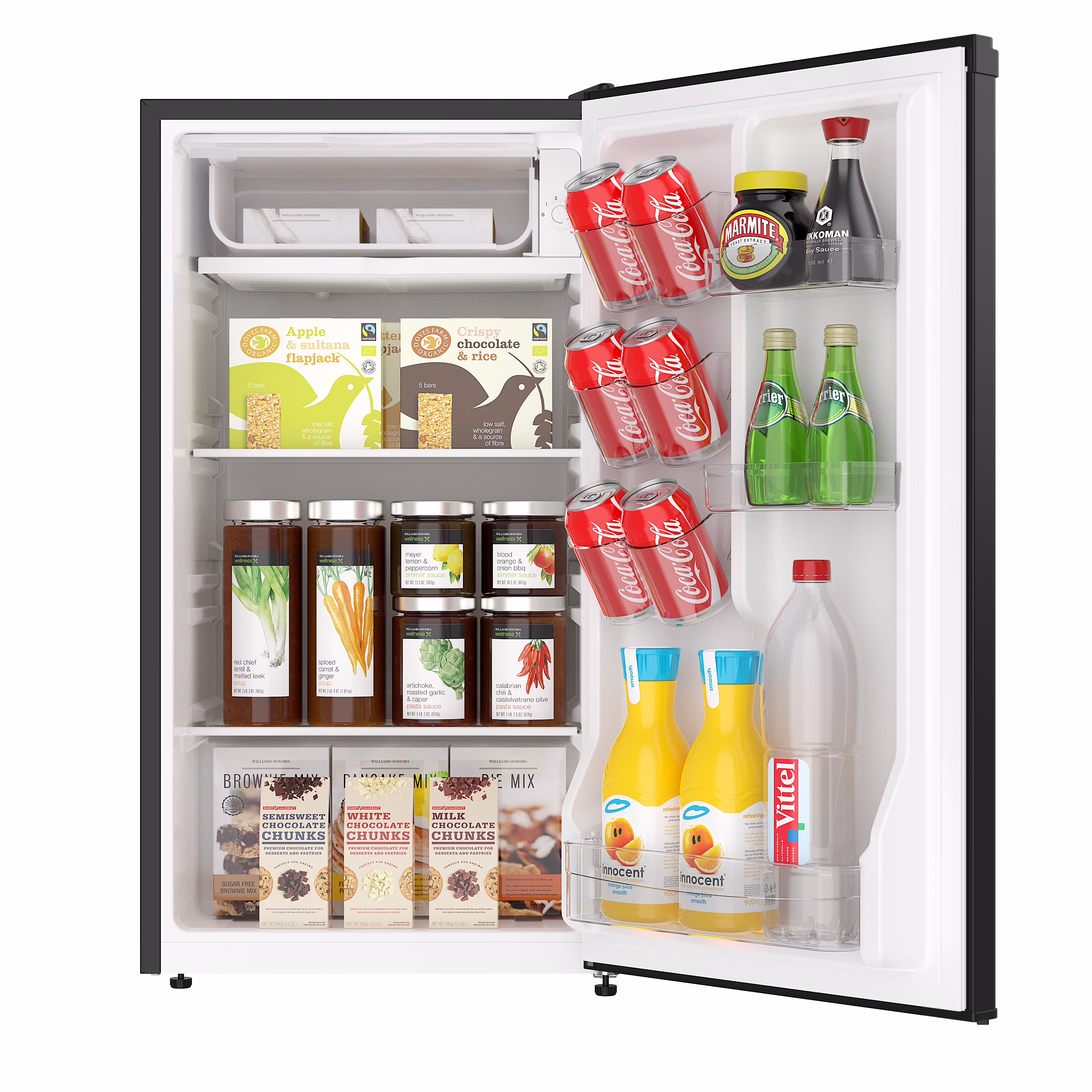 Arctic Chef 3.2 Cu. ft. Mini Fridge, Compact Refrigerator with Chiller Compartment, Black Stainless Steel - Image 2