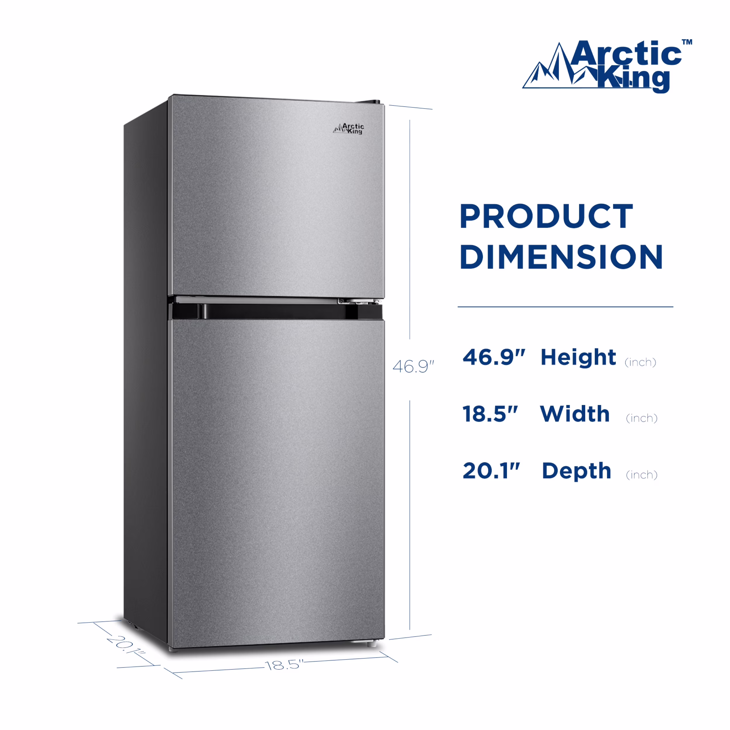 Arctic King 4.5 Cu Ft Two-Door Compact Refrigerator, Stainless Steel Look - Image 4