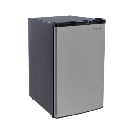 Avanti Compact Refrigerator with True Freezer, Adjustable Glass Shelves, Reversible Door, 4.5 cu. ft., in Stainless Steel (RMX45B3S)