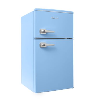 Avanti Retro Double-Door Refrigerator with Freezer, 3.1 Cu. Ft. Capacity, Energy Star, in Robin's Egg Blue (RMRT30X6BL-IS)