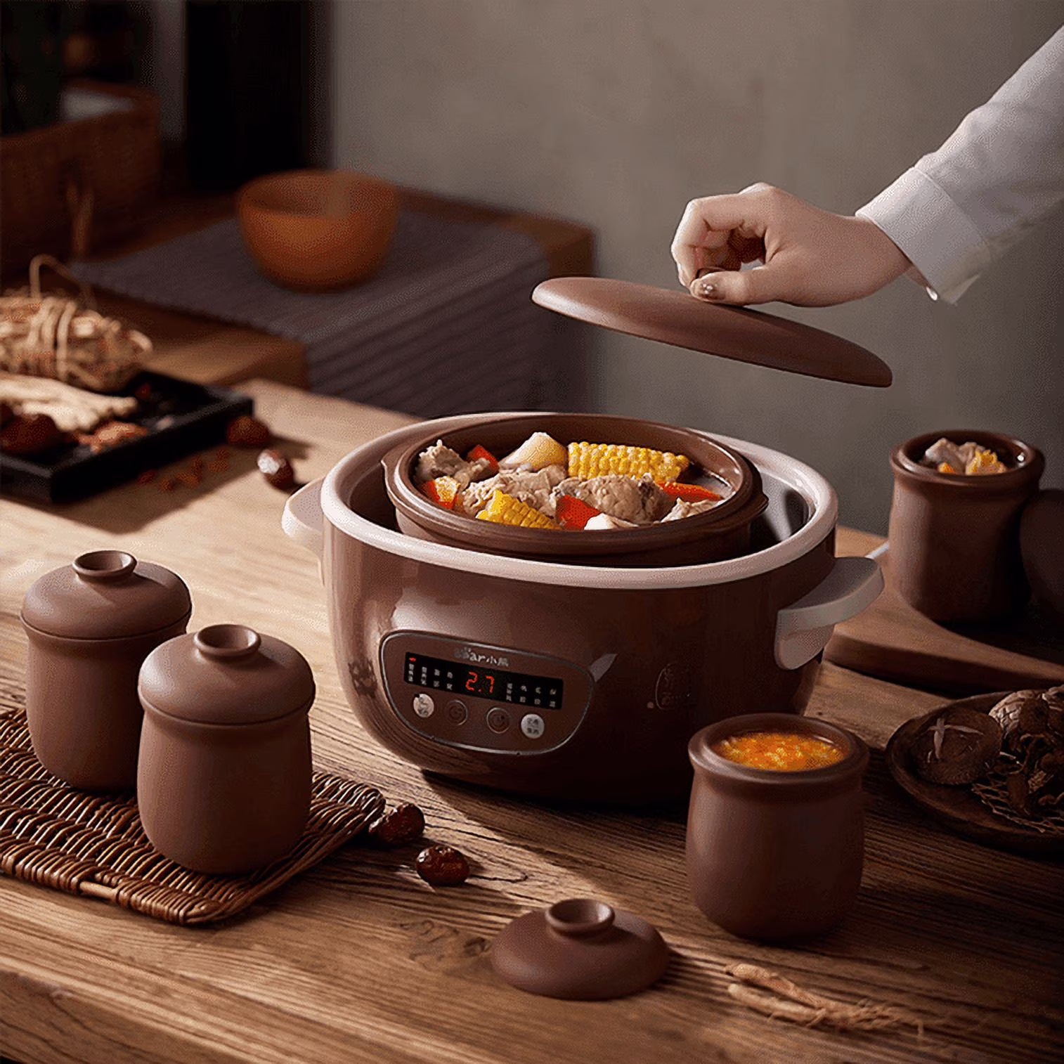 BEAR purple electric stew pot, water-proof stew pot, Full-automatic Slow Cooker, Ceramic Inner Pot, 2.5L DDZ-C25R7 - Image 2