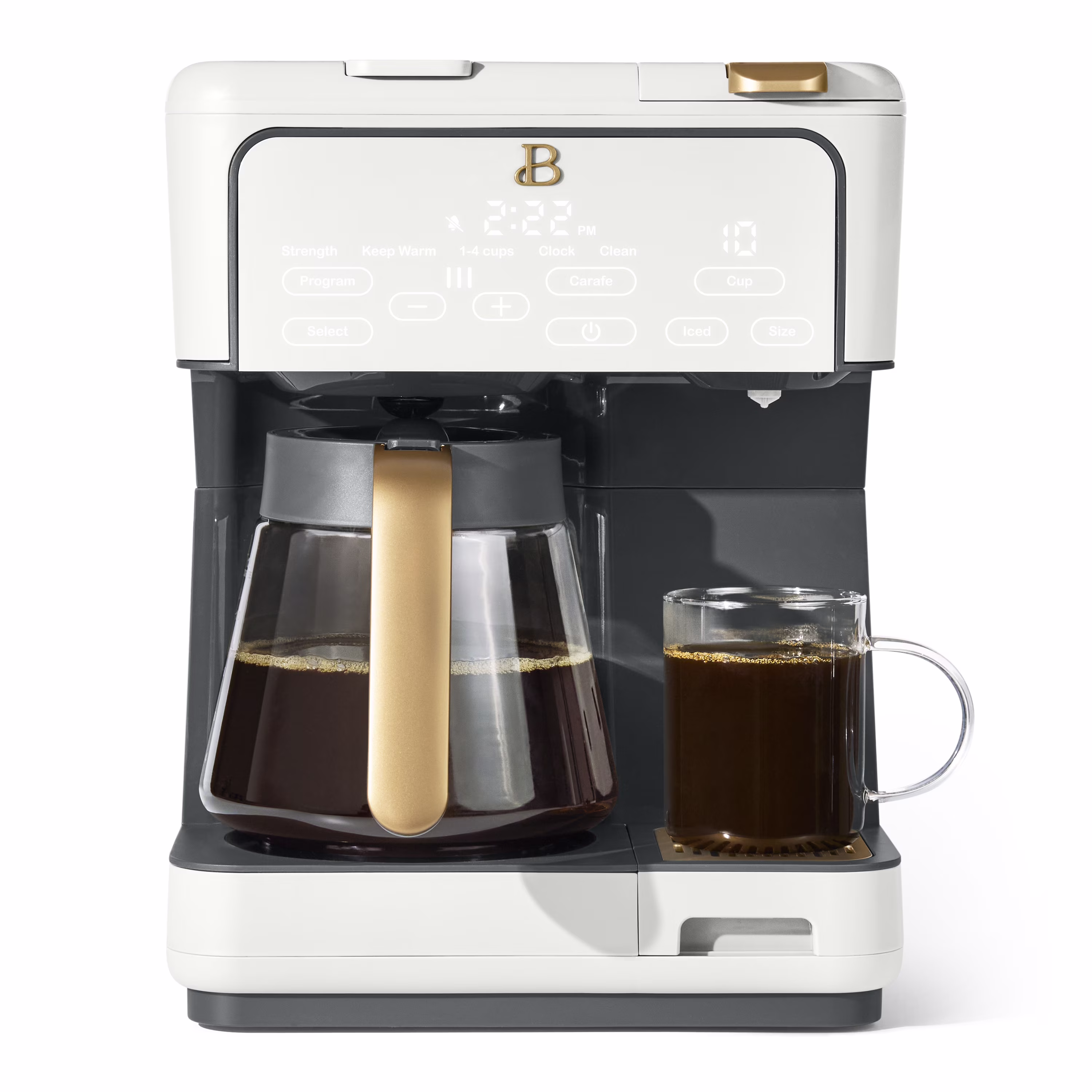 Beautiful by Drew Barrymore Multi-Brew 12-Cup Programmable Drip & Single-Serve Coffee Maker, White Icing - Image 5