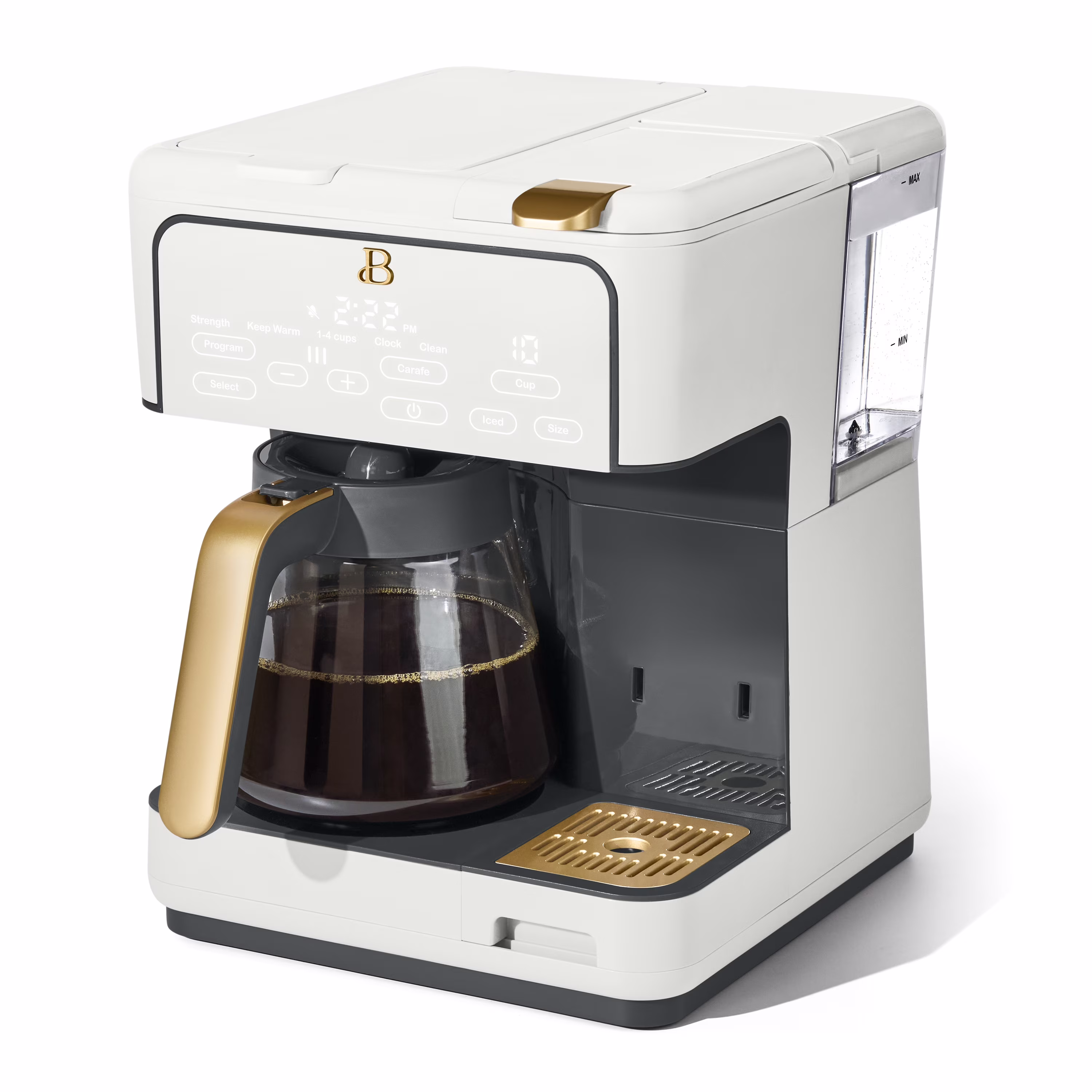 Beautiful by Drew Barrymore Multi-Brew 12-Cup Programmable Drip & Single-Serve Coffee Maker, White Icing - Image 3