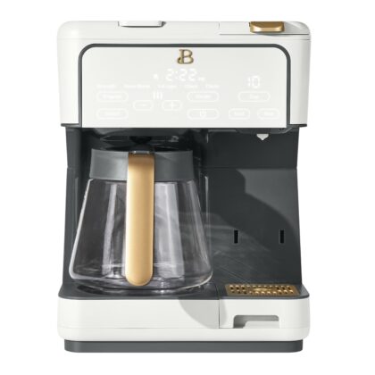 Beautiful by Drew Barrymore Multi-Brew 12-Cup Programmable Drip & Single-Serve Coffee Maker, White Icing