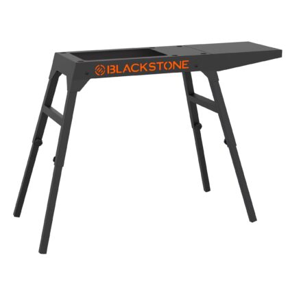 Blackstone 5013 Collapsible 17" and 22" Tabletop Griddle Stand with Adjustable Legs and a Removable Side Shelf, Powder Coated Steel, Black
