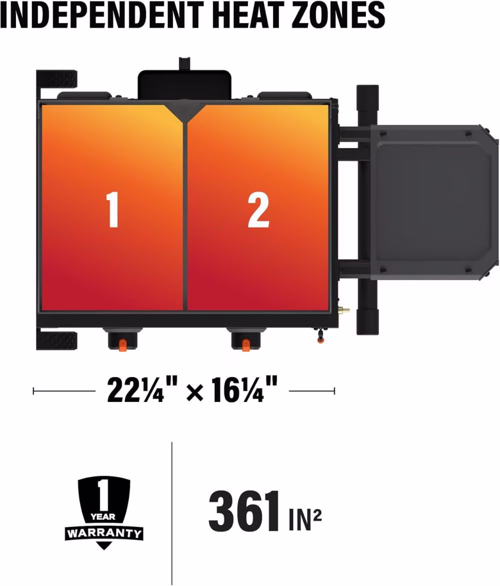 Blackstone Culinary 22 Inch 2 Burner Liquid Propane Griddle With Flex-Fold Legs - Image 5