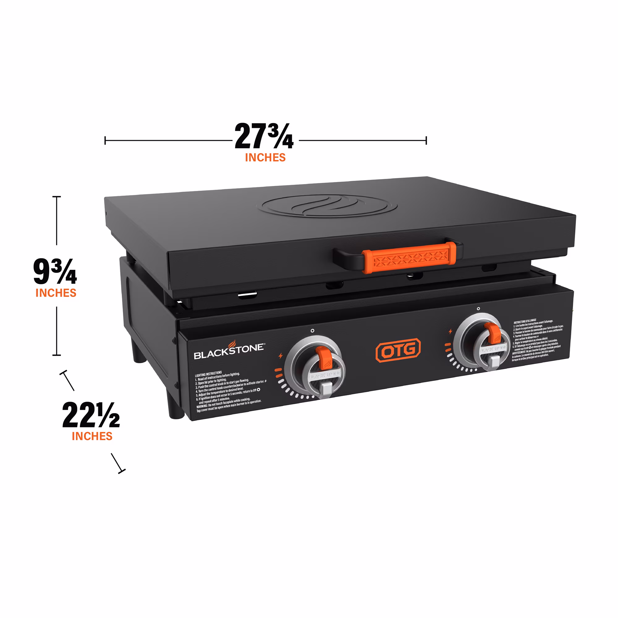 Blackstone OTG 22" Tabletop Griddle with Hard Cover, Dual Heating Zones & Piezo Ignition - Image 2