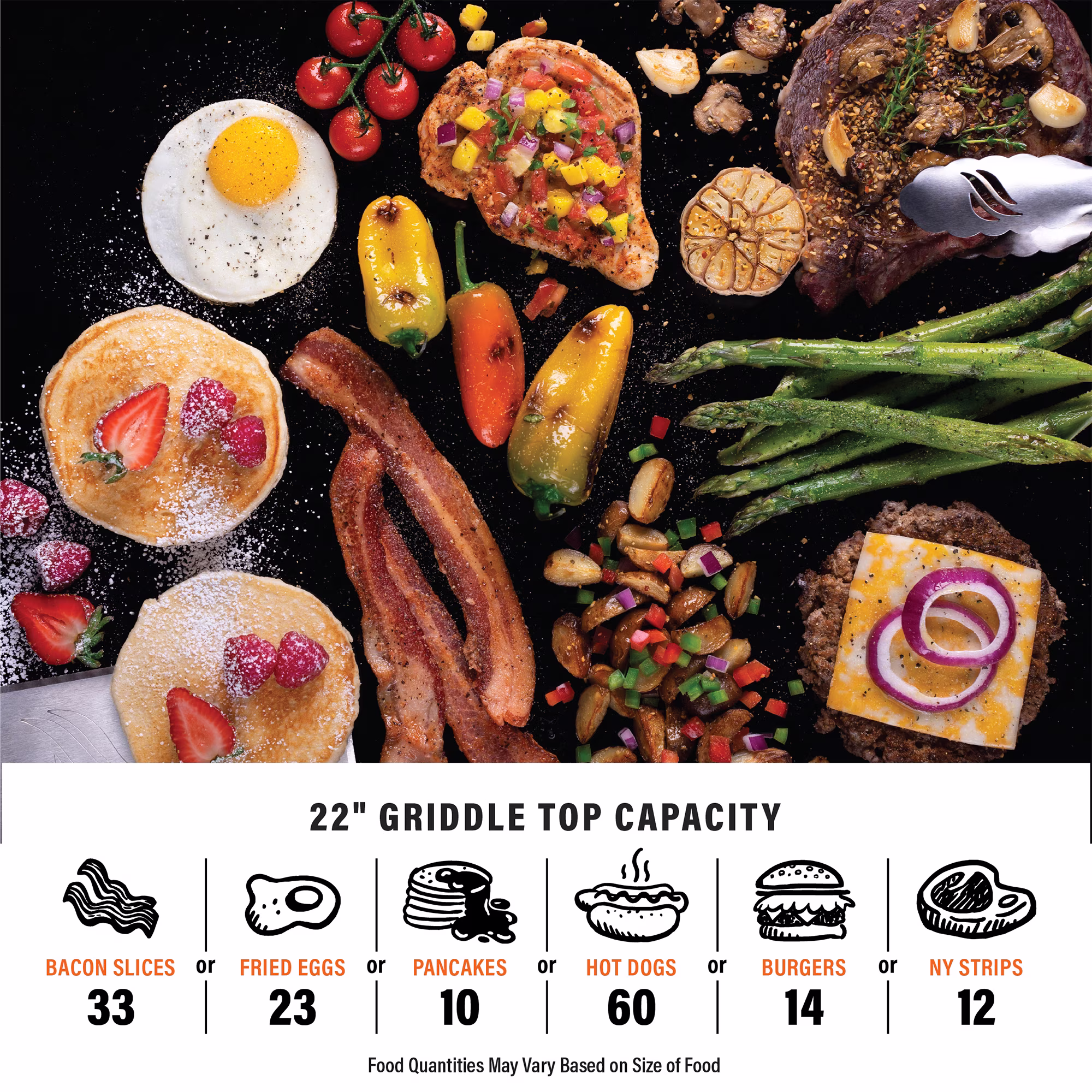 Blackstone OTG 22" Tabletop Propane Griddle with Dual Heating Zones and Piezo Ignition - Image 2