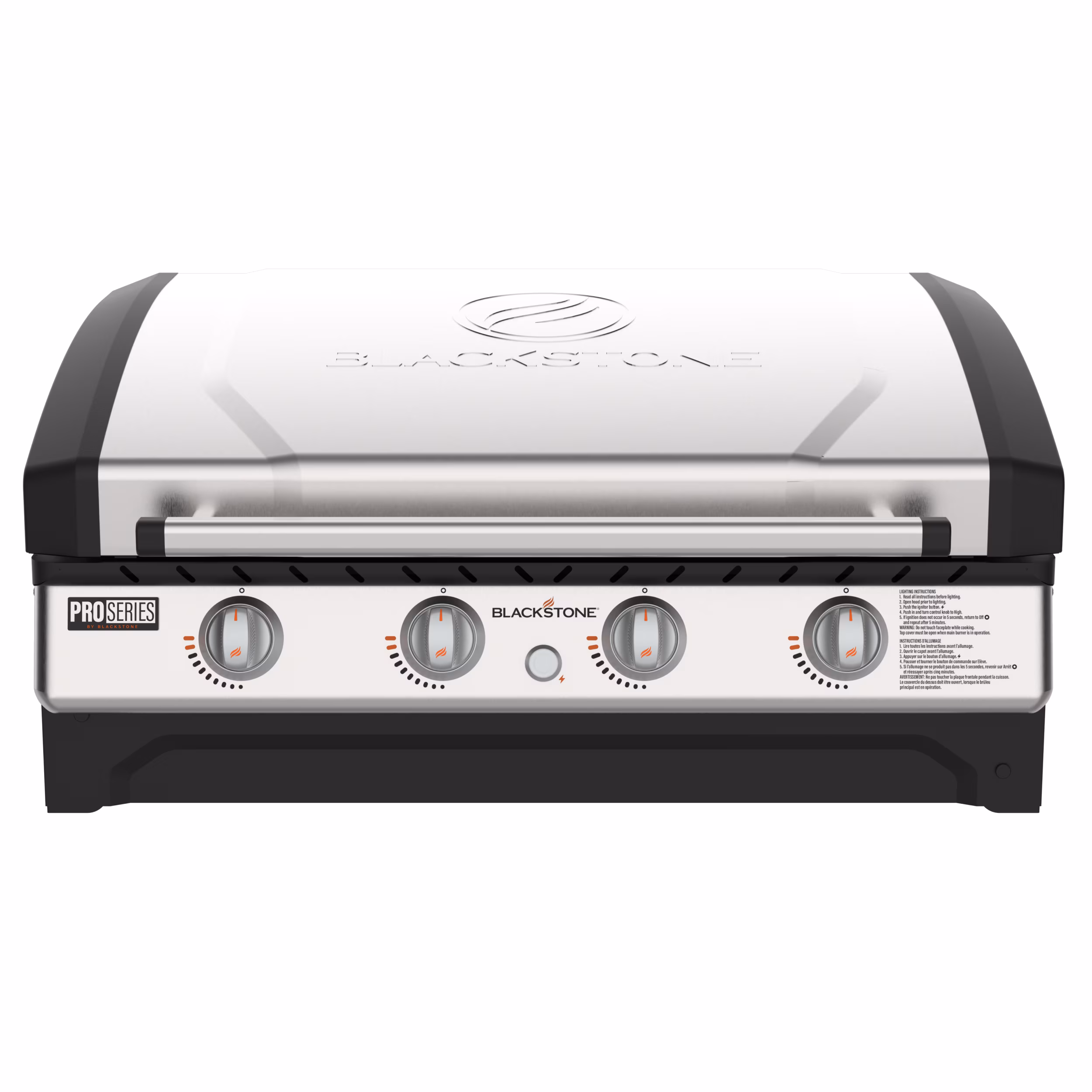 Blackstone Pro Series Outdoor Griddle, 36 Inch 4-Burner Drop-in Flat Top Grill with Hood, Stainless Steel