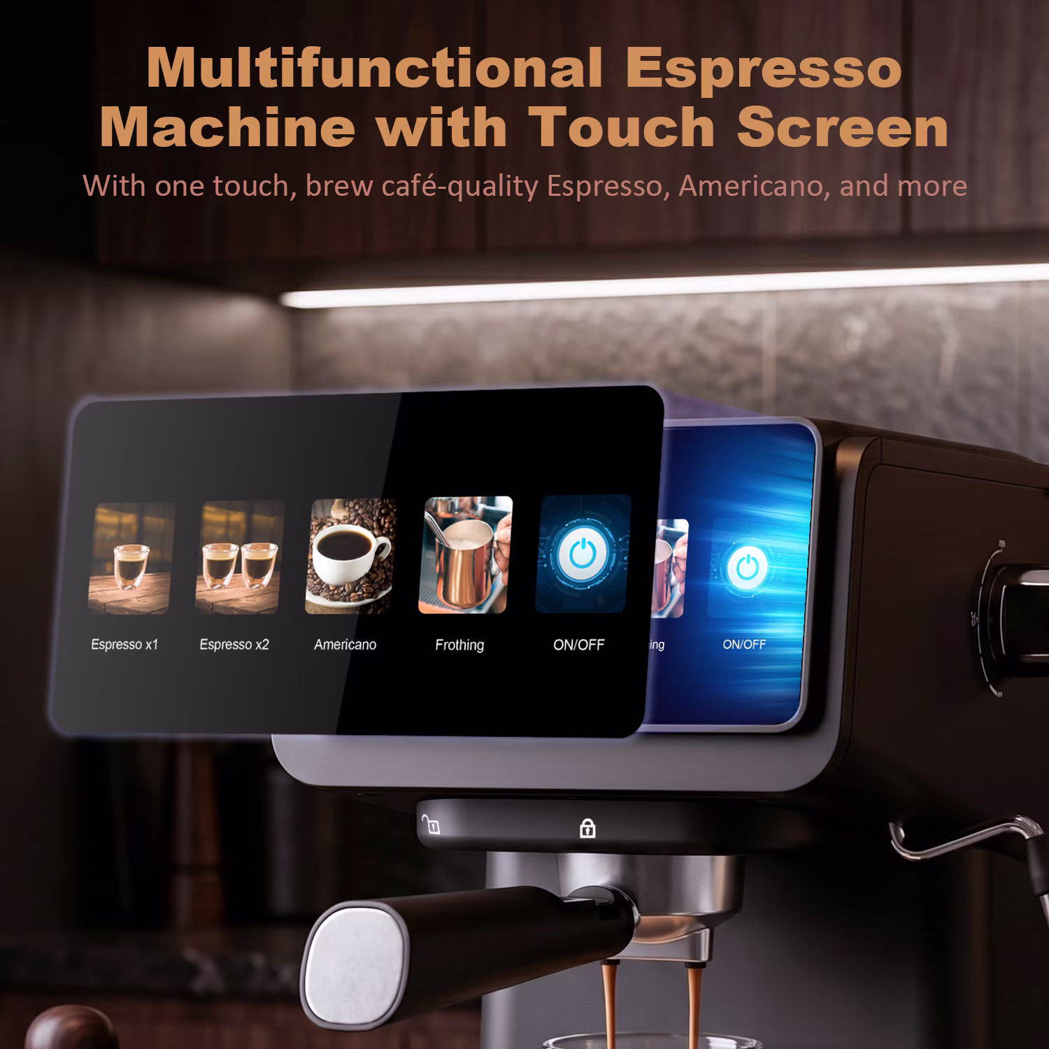 Bluebow Espresso Machine, 20 Bar Coffee Machine with Milk Frother Steam Wand, Coffee Maker for Home- Americano Cappuccino Latte - Image 3
