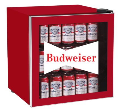 Budweiser, 1.8 Cu. ft. Glass Door Compact Refrigerator, MIS168BUD, Red