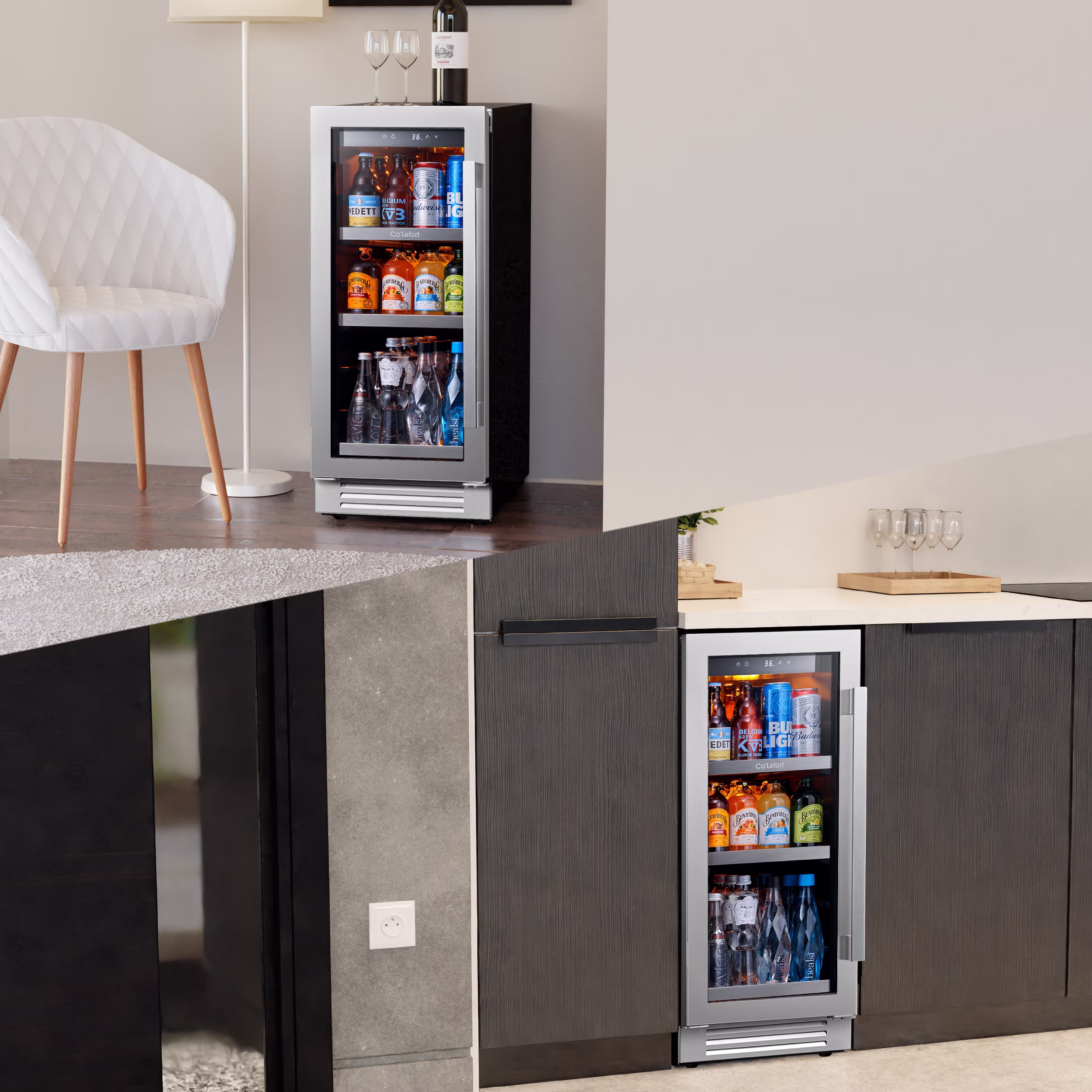 Ca'Lefort 15'' Beverage Refrigerator,Single Zone Beverage Fridge with Stainless Steel Door Frame - Image 5