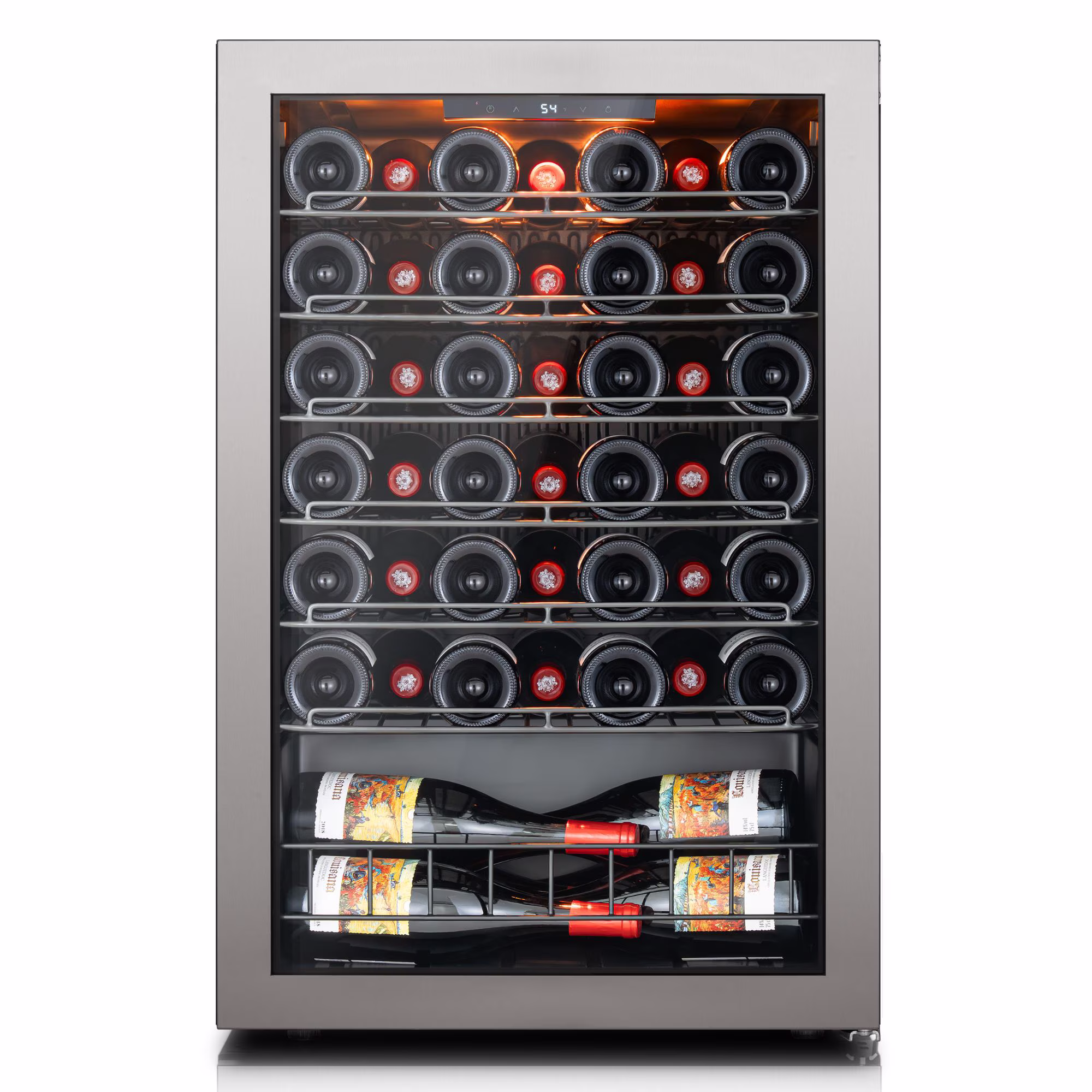 Ca'Lefort Wine Cooler Refrigerator, 4.6 cu.ft. Mini Wine Fridge Freestanding Wine Chiller with Double-Layer Glass Door for Home/Office - Image 5