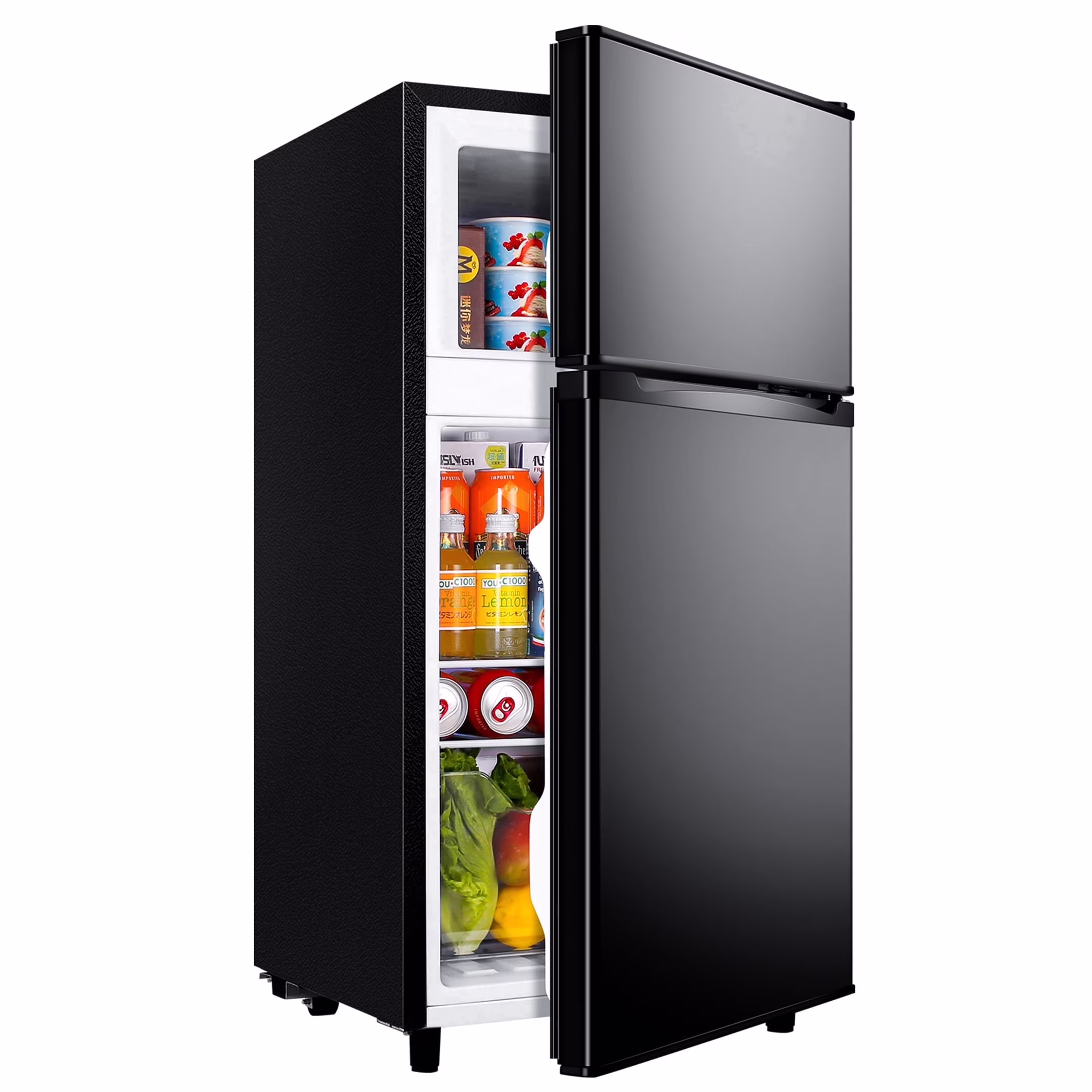 CALLIEVER 3.5 Cu.Ft Mini Fridge with Freezer - Dual-Door Small Refrigerator for Dorm Bedroom,Black - Image 5