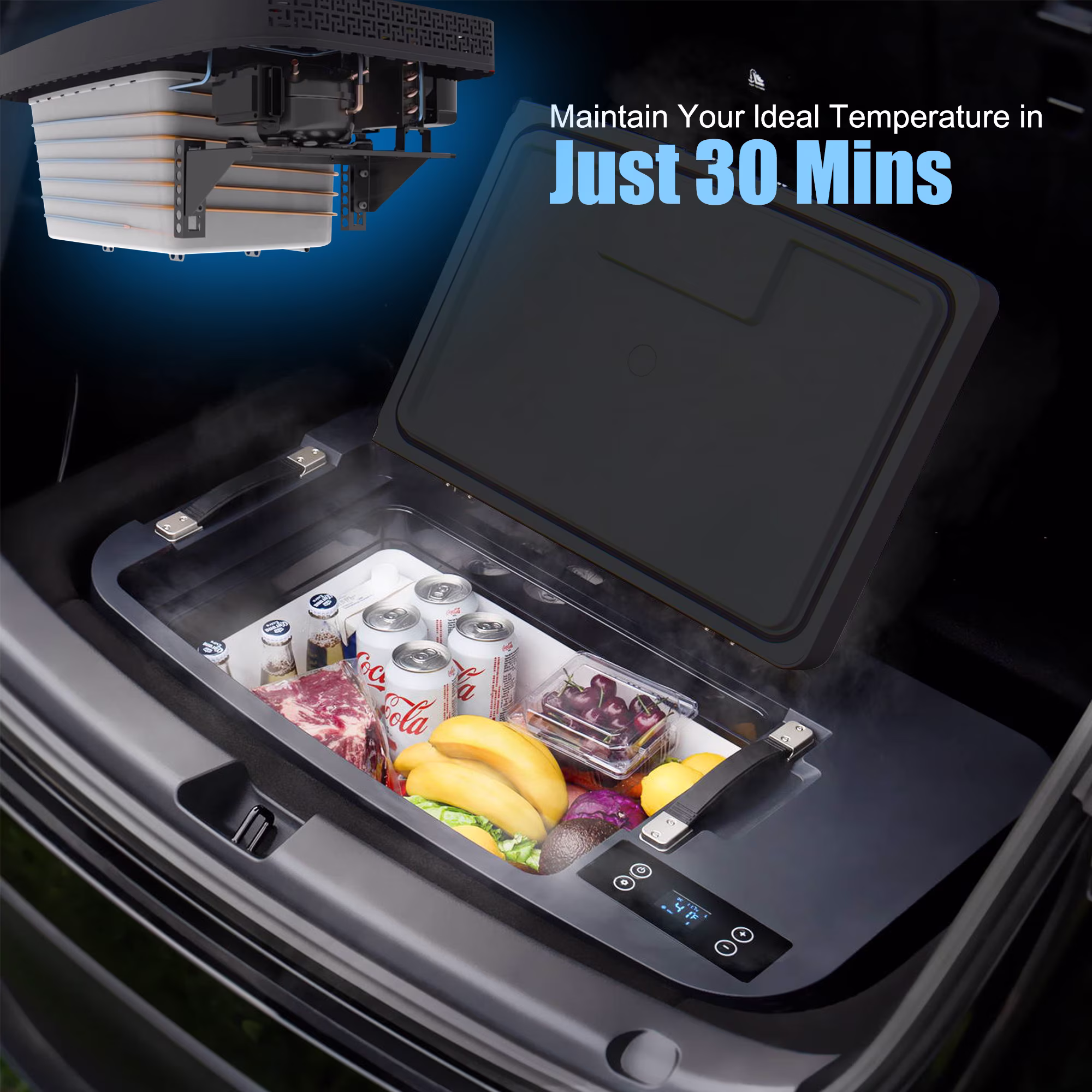 Chery Industrial Portable Car Refrigerator for Tesla Model Y, 35qt(33L) Car Freezer - Image 2