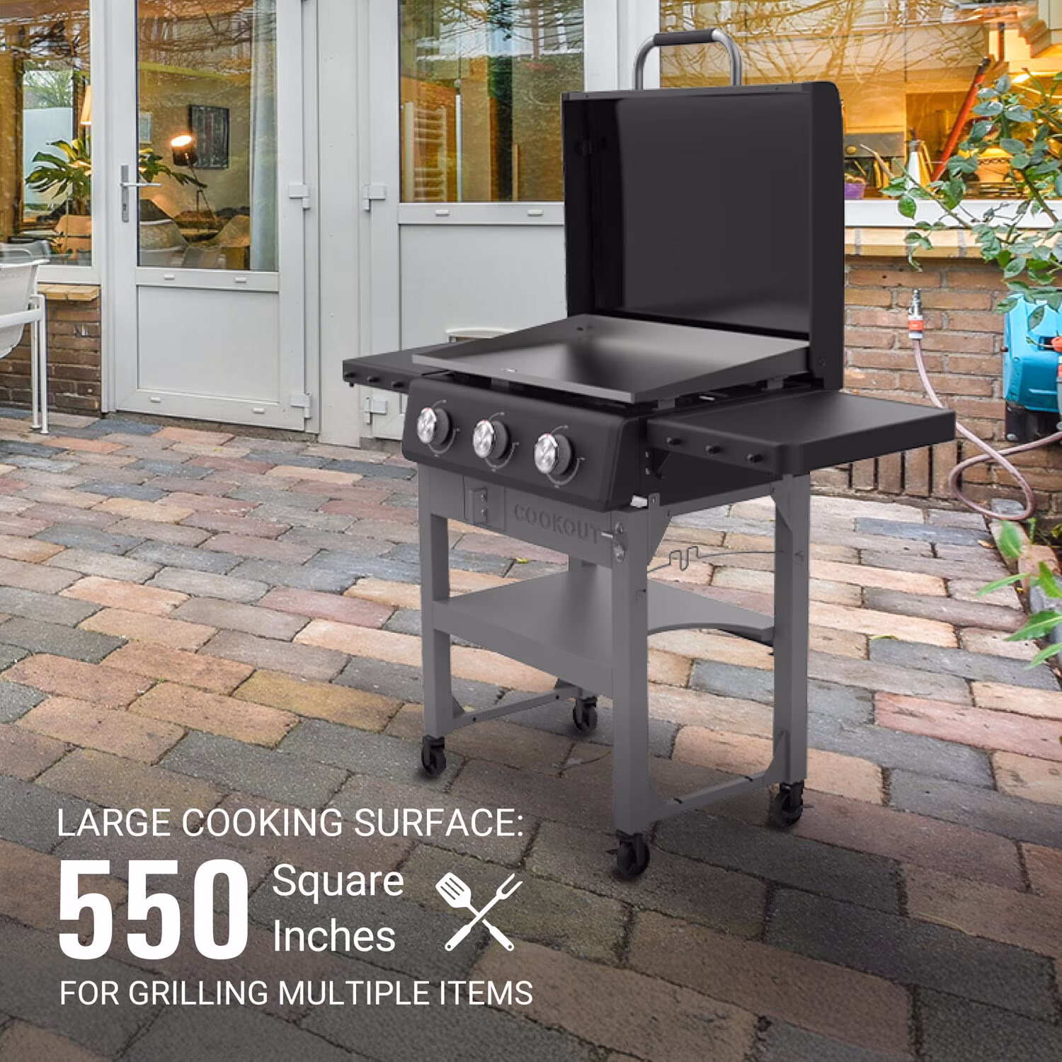 Coleman 3 Burner Gas Griddle Grill, Black, CO-525GG - Image 2