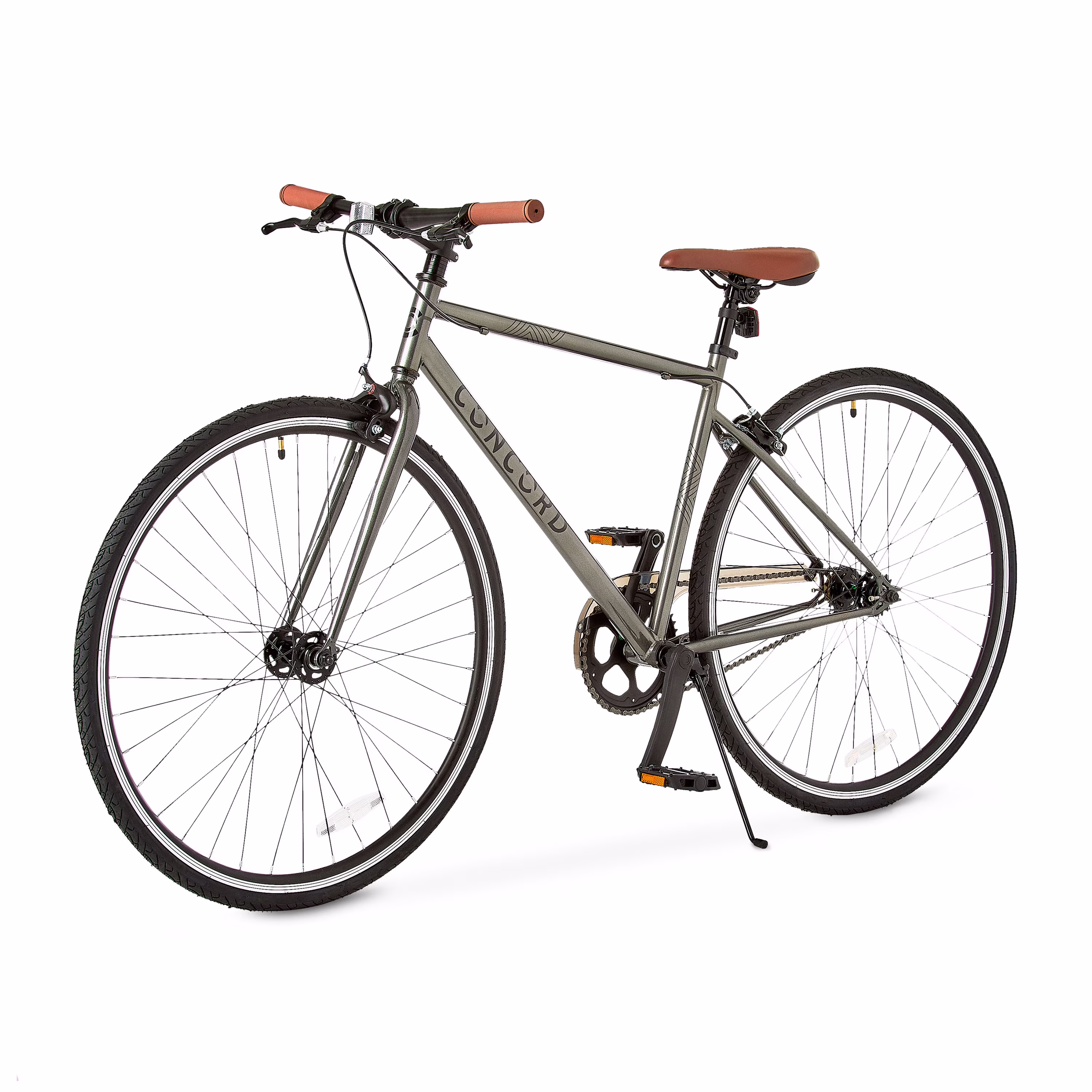 Concord 700C Envoy City Road Fixie Bike, 700C Wheels, Grey, Fits Rider 5'4" - 6'2", Unisex, Adult - Image 2