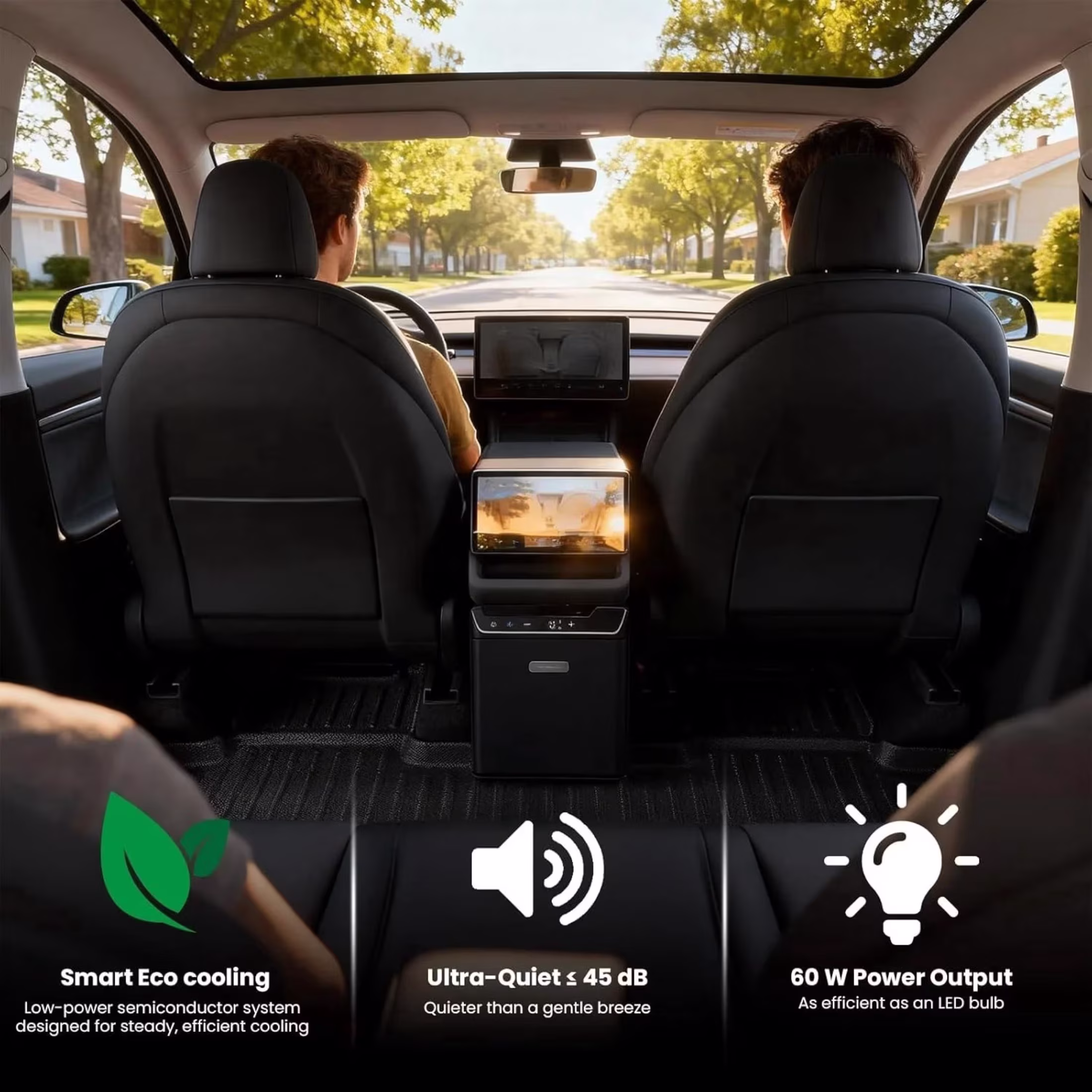 cooboom Car Refrigerator for Tesla Model Y 2026~2025, Rear Center Console Fridge for Model Y Juniper, Cooler & Warmer, 3.6L, Camping Commuting & Traveling - Image 4