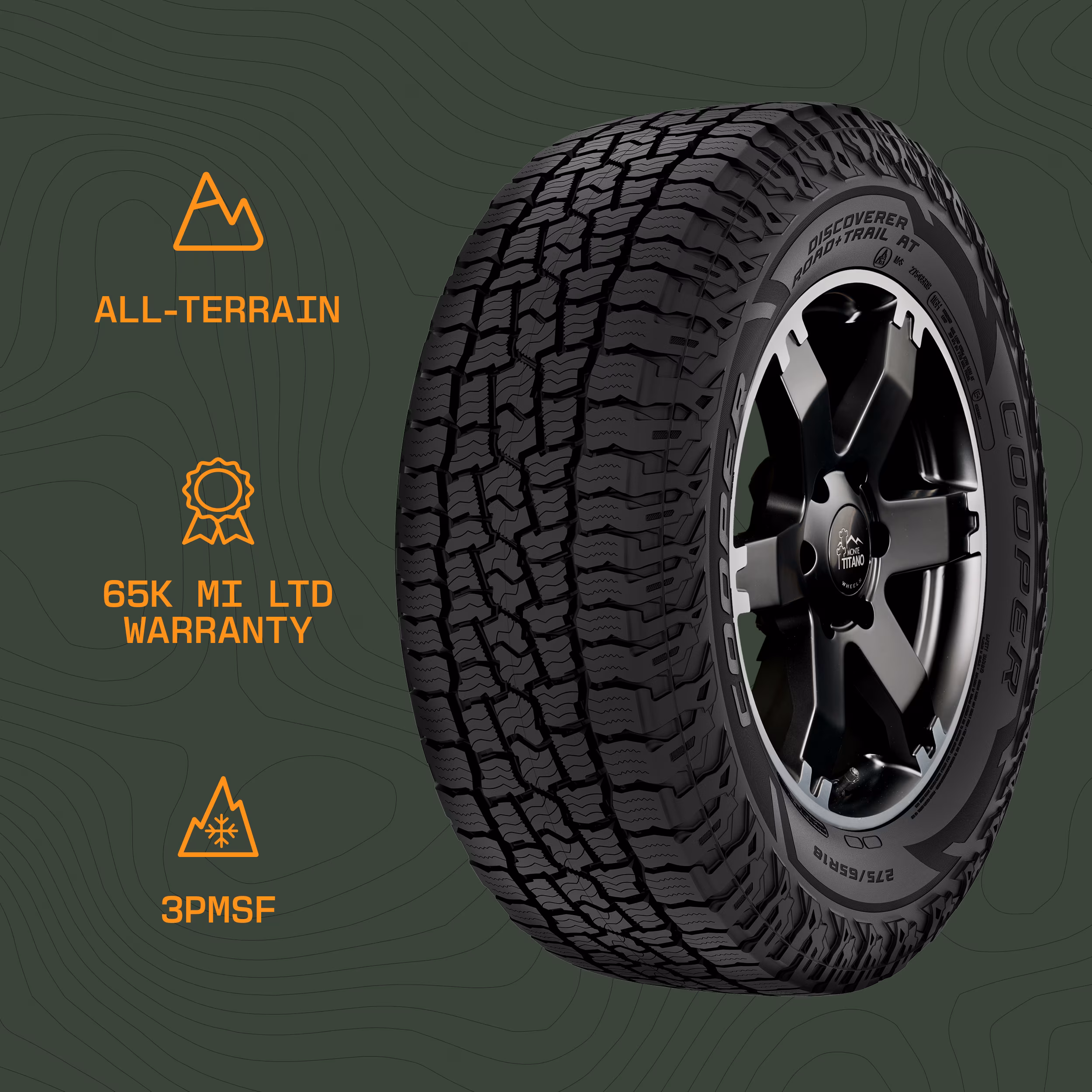 Cooper Discoverer Road+Trail AT All Terrain 265/50R20 111V XL Light Truck Tire - Image 3